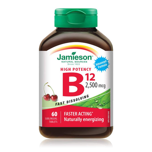 Jamieson Laboratories Vitamin B12 2,500 mcg Methylcobalamin Tablet, 60 Tablets