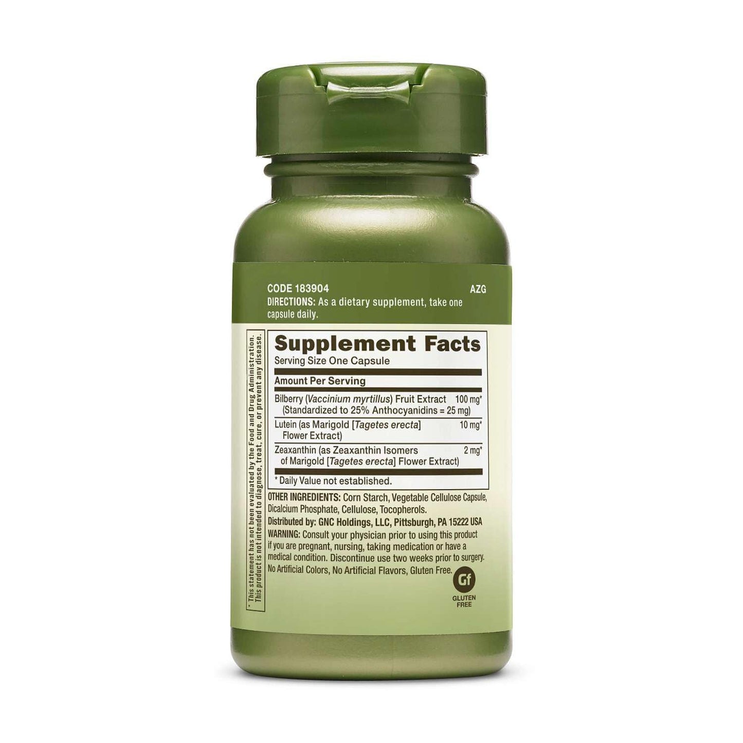 GNC Herbal Plus Bilberry Extract and Lutein Supplement Capsule 60 Count
