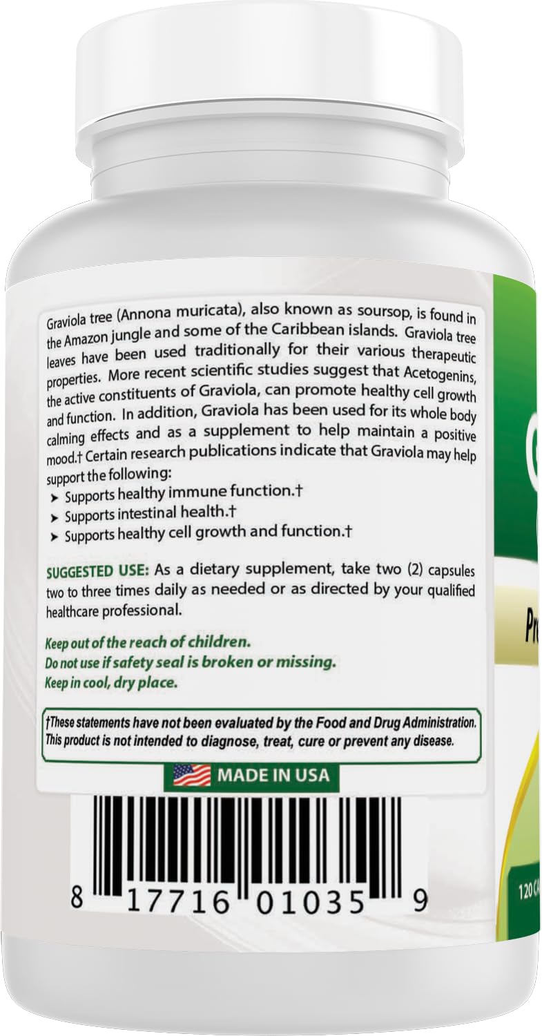 Best Naturals Graviola Annona Muricata Capsules 240 Count
