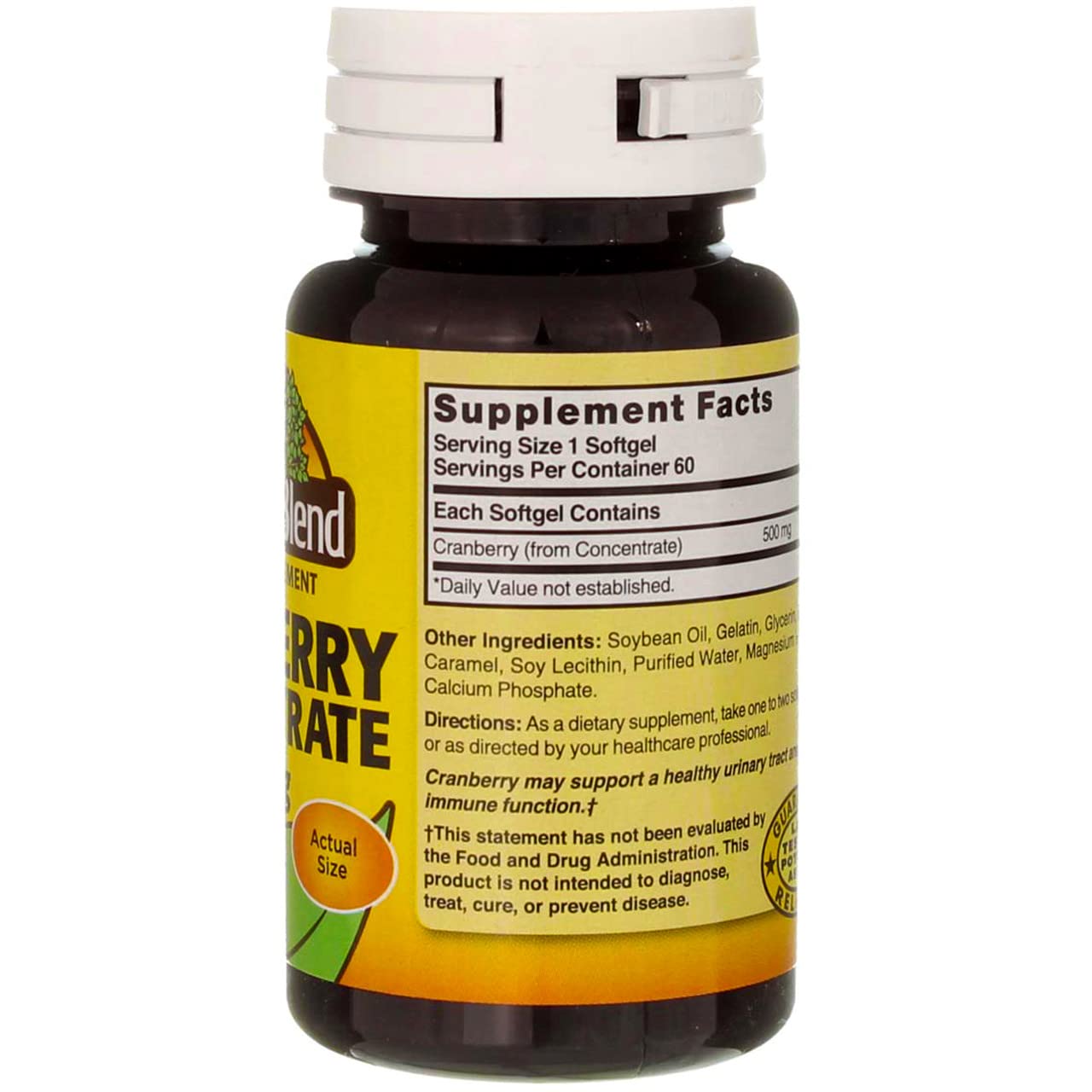 Nature's Blend Cranberry Concentrate 500 mg Soft Gels 120