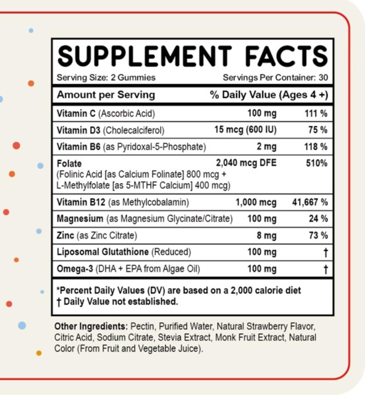 True reflectionz Folinic Acid Gummy 60 Count