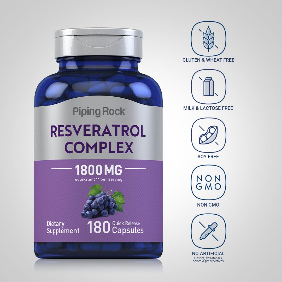 Piping Rock Resveratrol Complex Capsule 180 Count