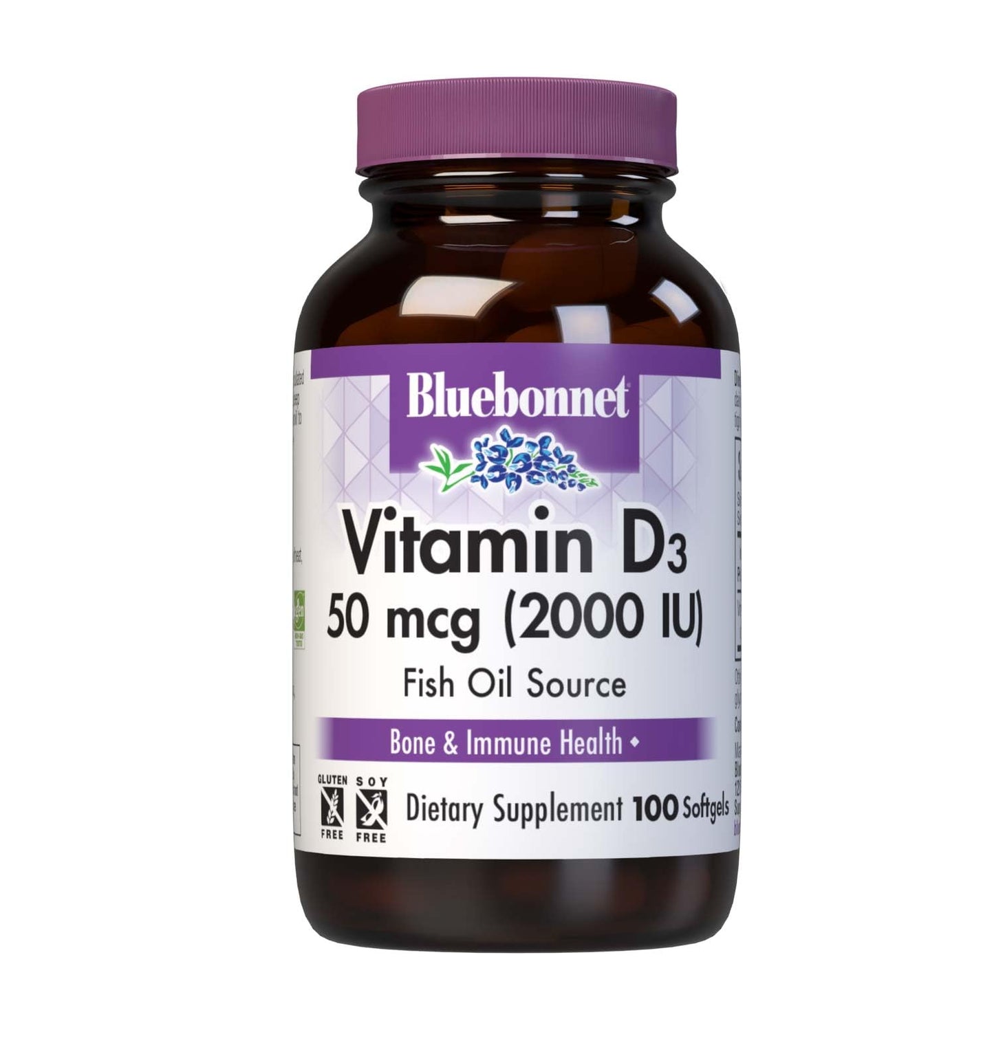 BlueBonnet Vitamin D3 2000 IU Softgels 100 Count