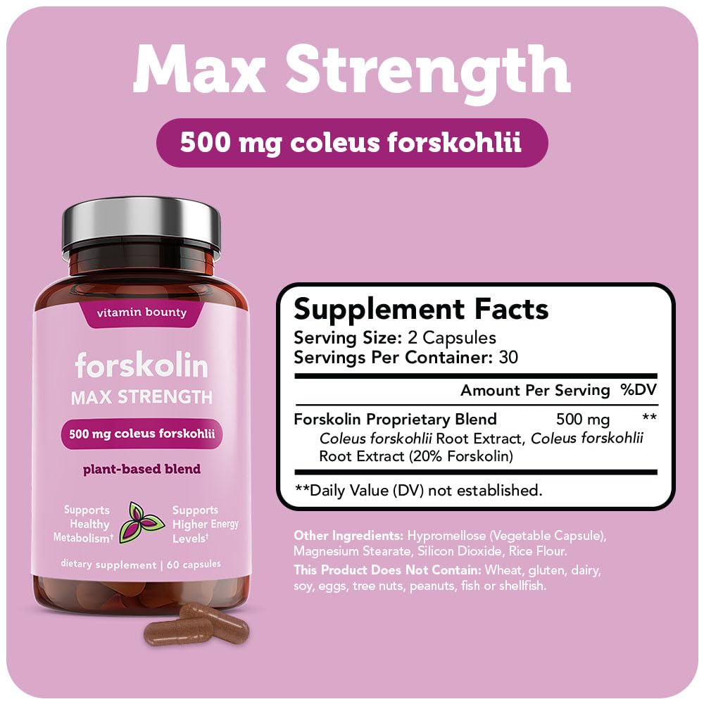 Vitamin Bounty Forskolin Maximum Strength for Weight Loss Capsules 60 Count
