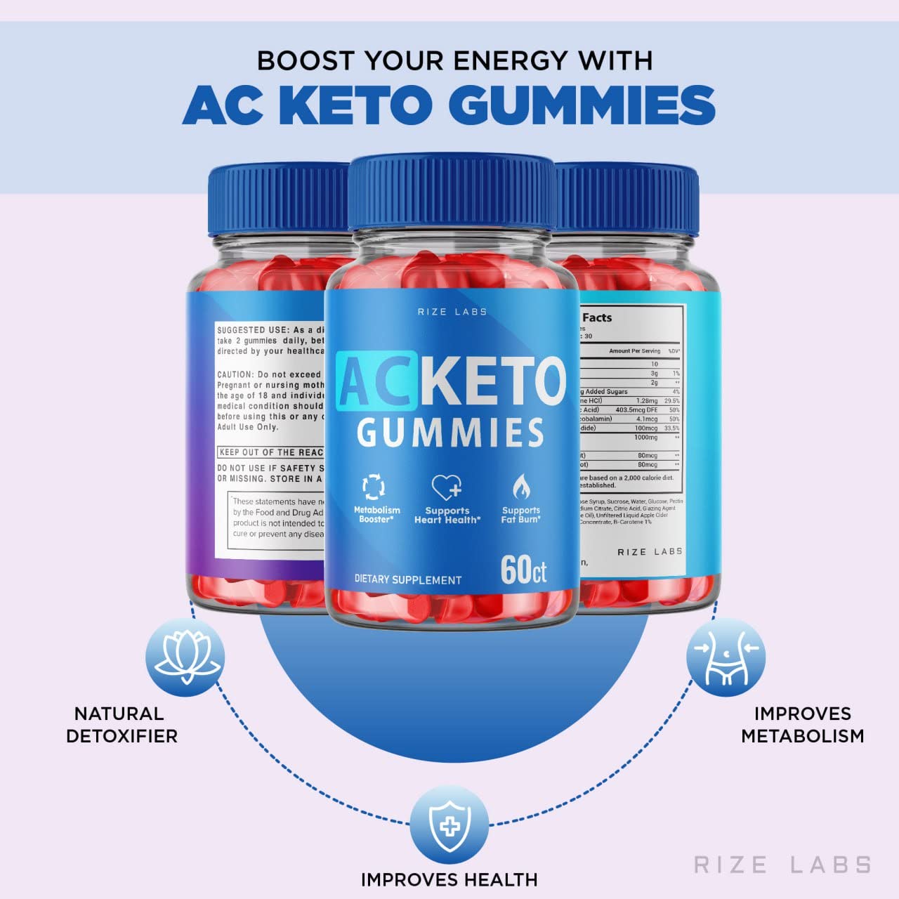 Rize Labs AC Keto Gummies for Advanced Weight Loss Support Max Strength Formula Keto+ACV Energy 1000mg Gummies, 300 Gummies