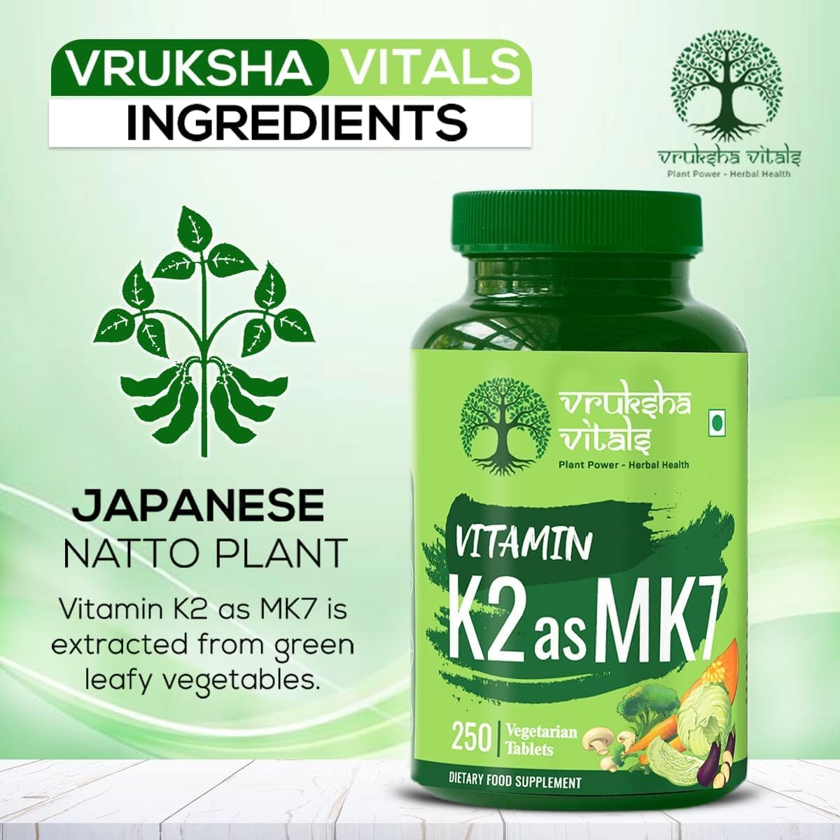 Generic Vitamin K2 as MK7 55mcg per Tablet 250 Tablets