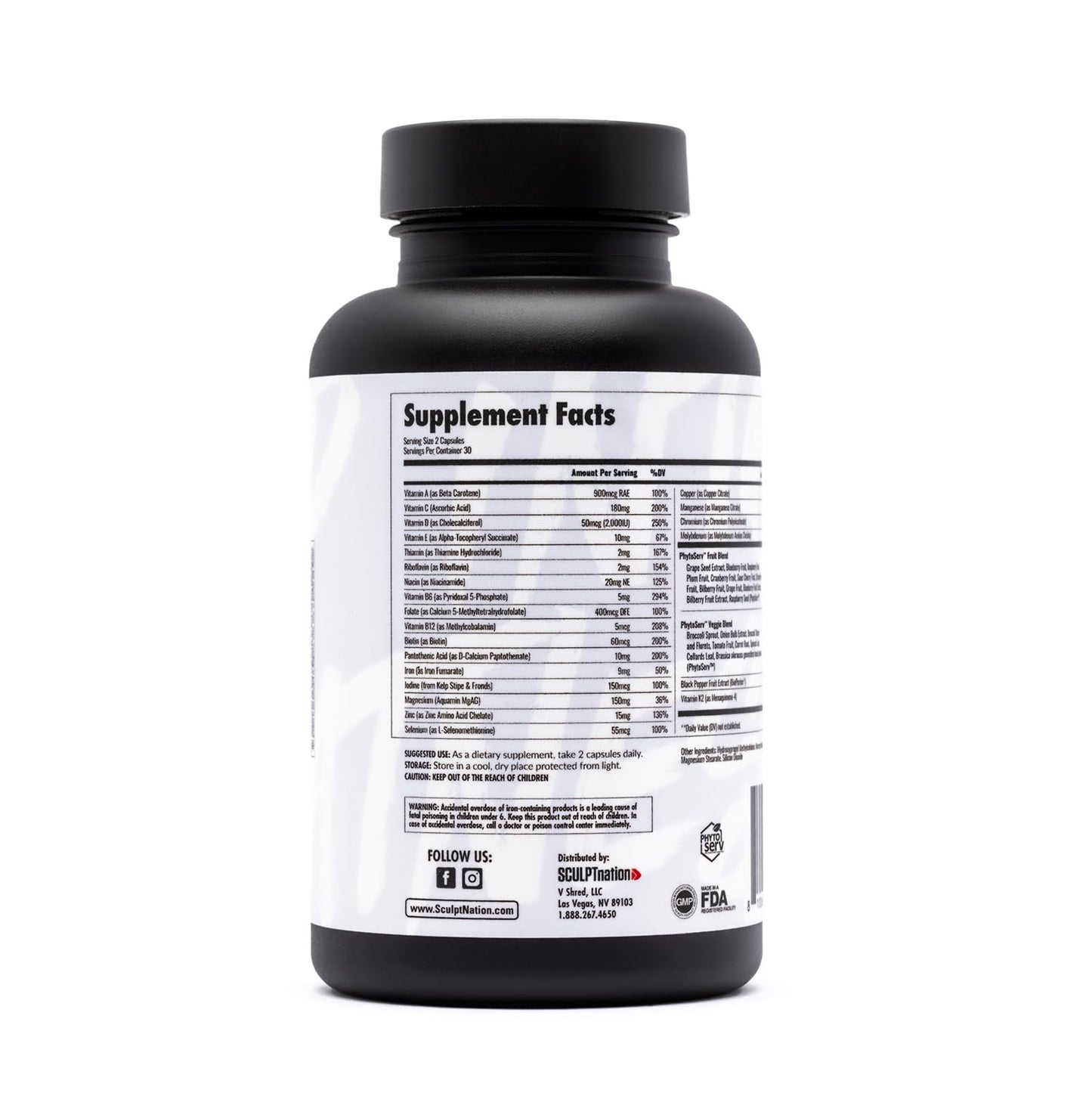 Sculpt Nation Daily Multivitamin for Women and Men, 60 Capsules