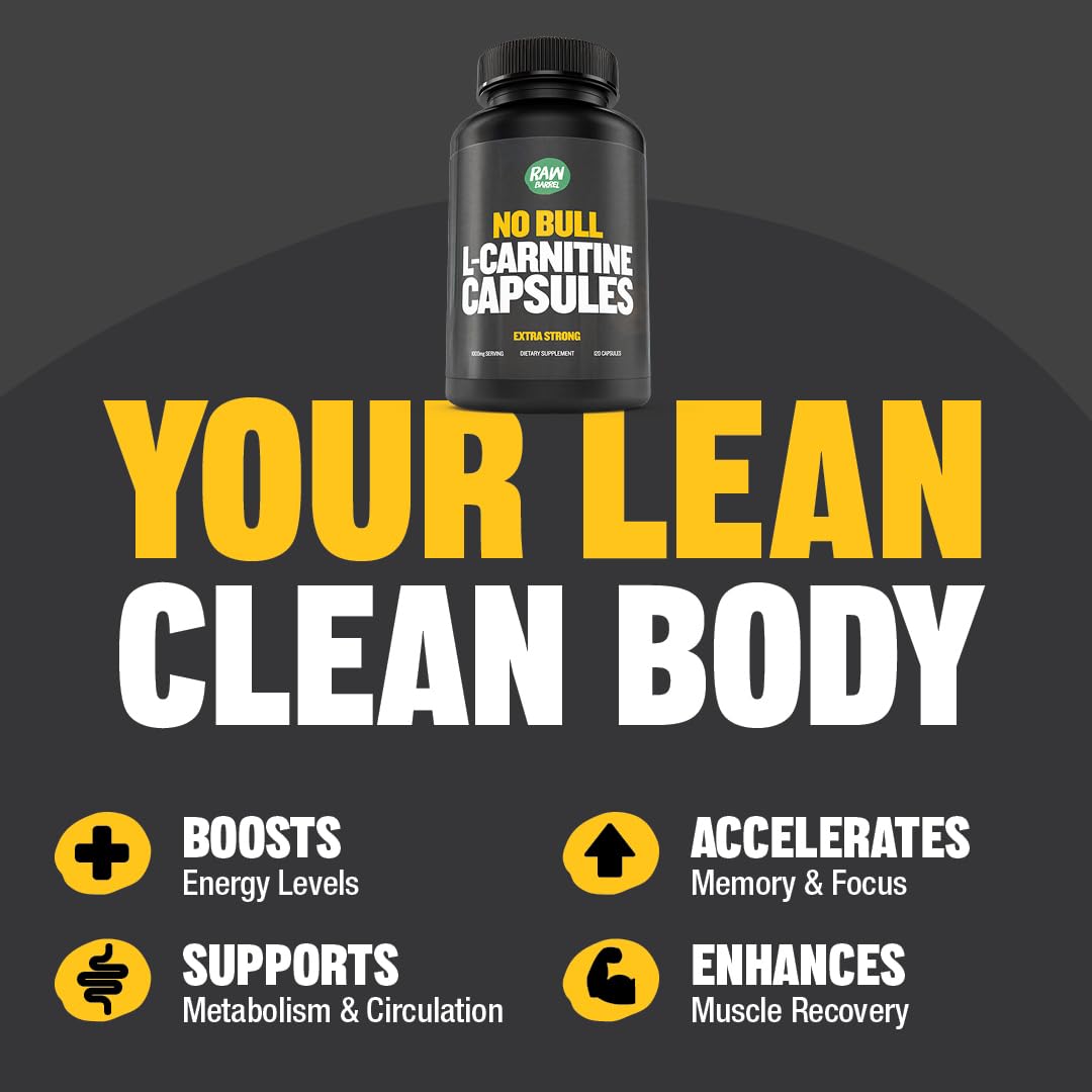 Raw Barrel L-Carnitine L-Tartrate Capsules 500mg, 120 Count