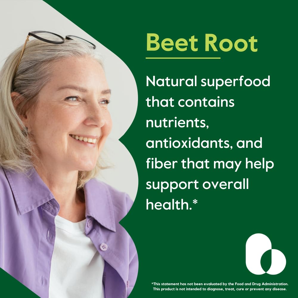 BESTVITE Beet Root 550mg Capsule, 120 Count