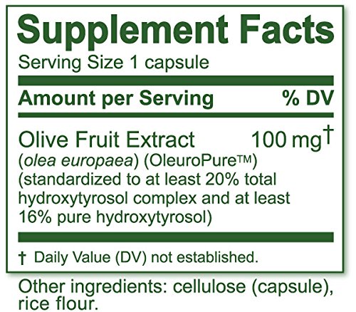 Island Nutrition 20% Hydroxytyrosol Complex Olive Fruit Extract Capsule, 90 Capsules