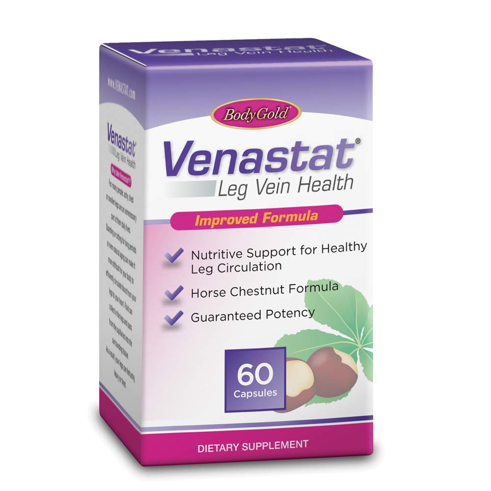 Body Gold Venastat Capsules for Natural Leg Vein Health, 120 Capsules