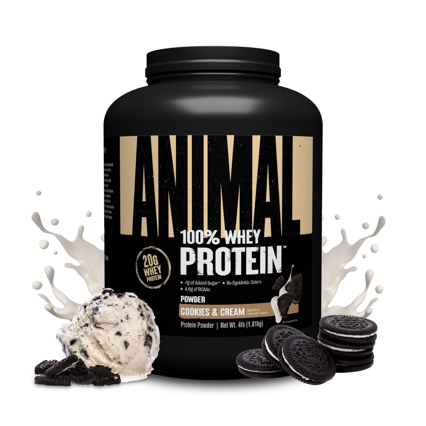 Animal 100% Whey Protein Powder Cookies & Cream, 64 Servings