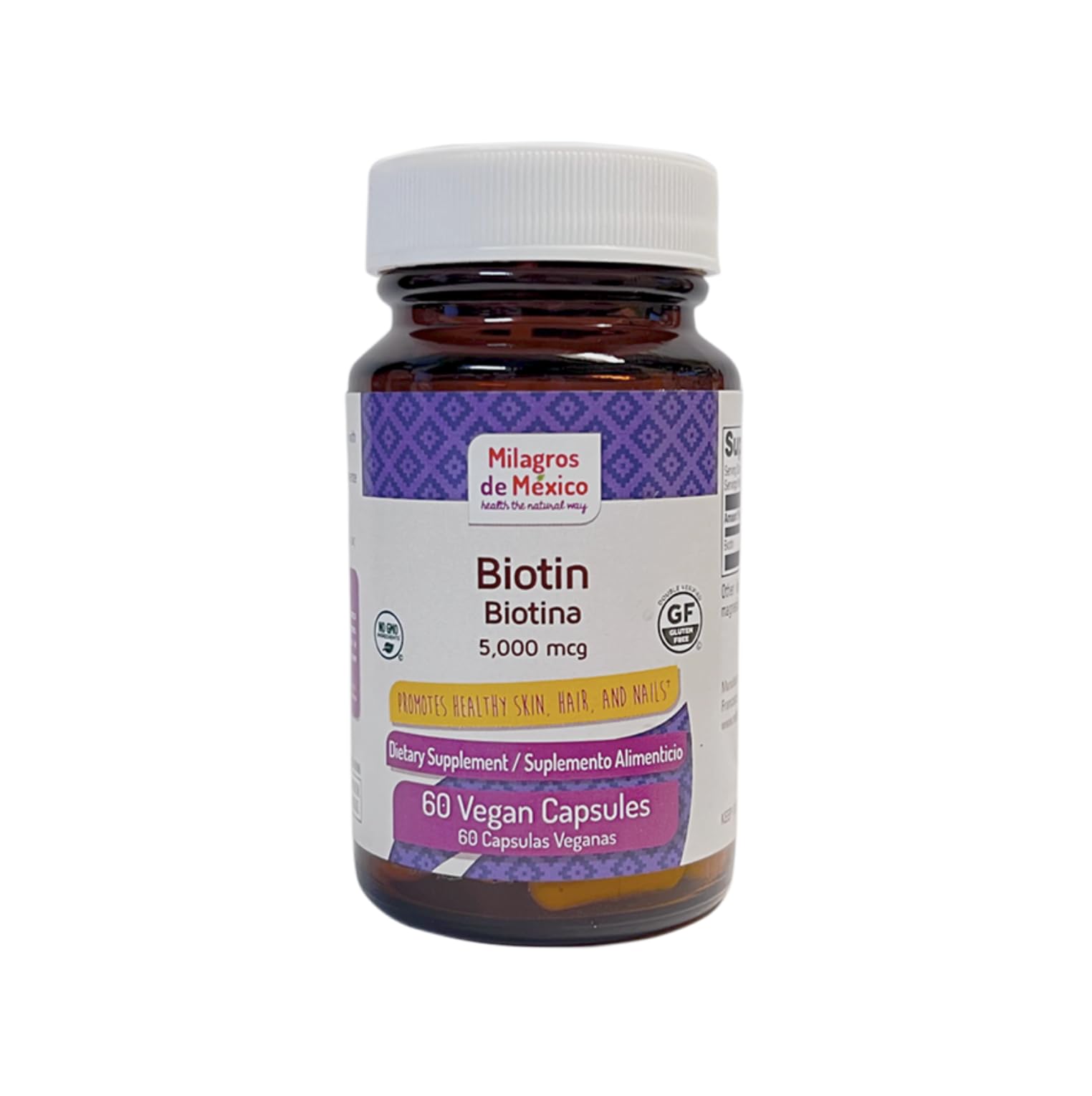 Milagros de Mexico Biotina 5000 Mcg Capsules, 60 Count