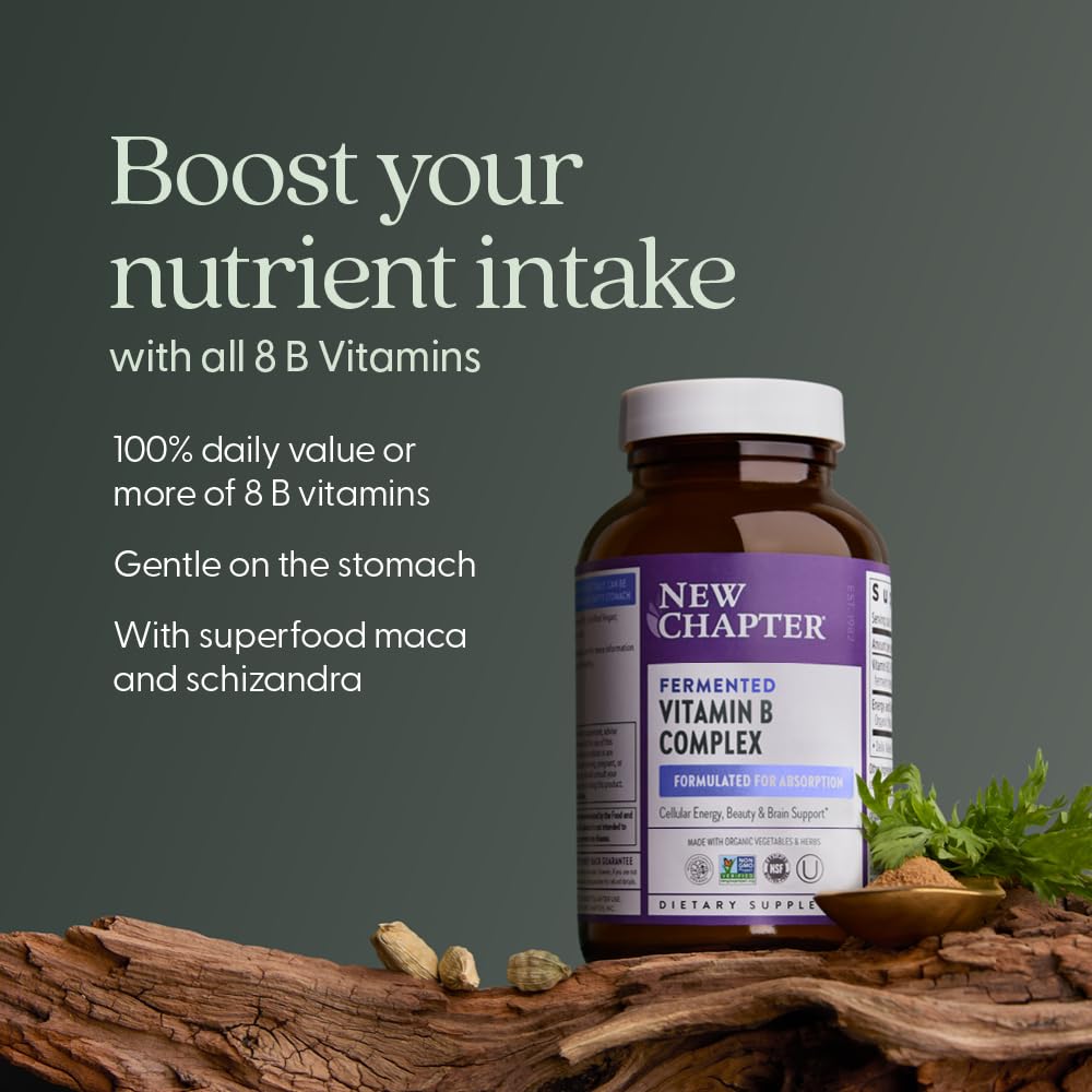 New Chapter Organic Fermented Vitamin B Complex Tablets, 30 Count