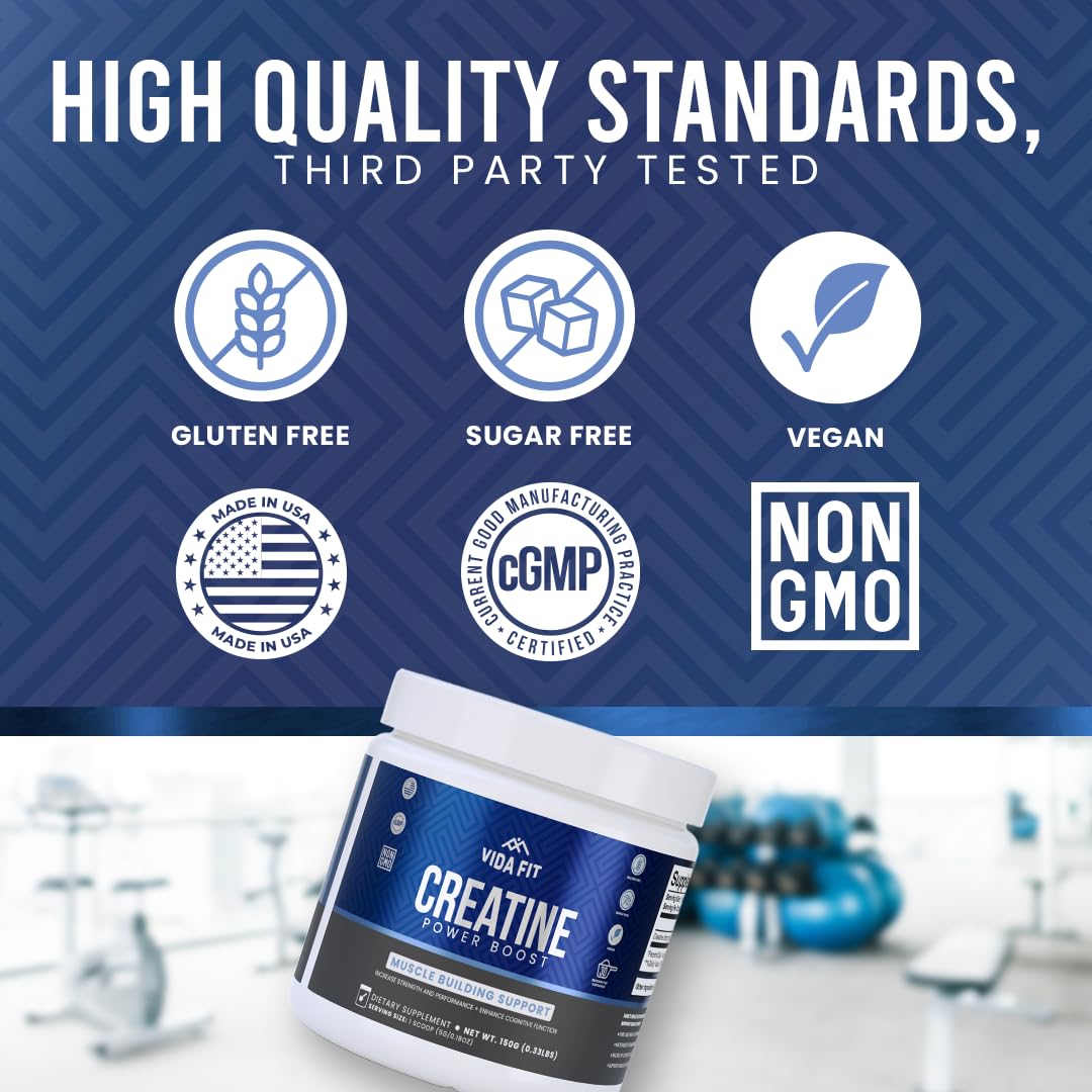 Vida Fit Creatine Monohydrate Micronized Powder 30 Servings (150g) & 60 Servings (300g)