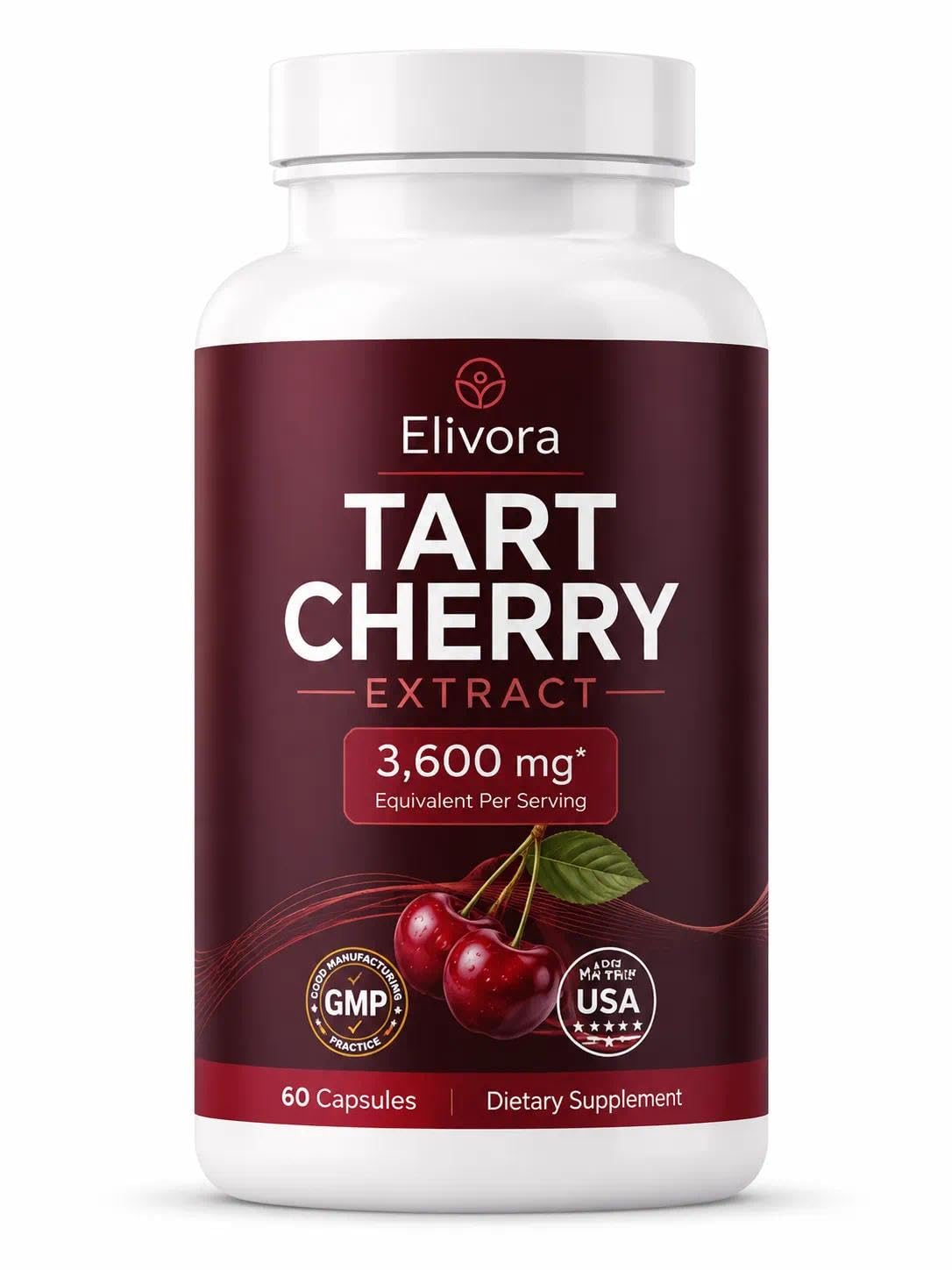 TINDEDLY Elivora Revalia Tart Cherry Capsules, 60 Count