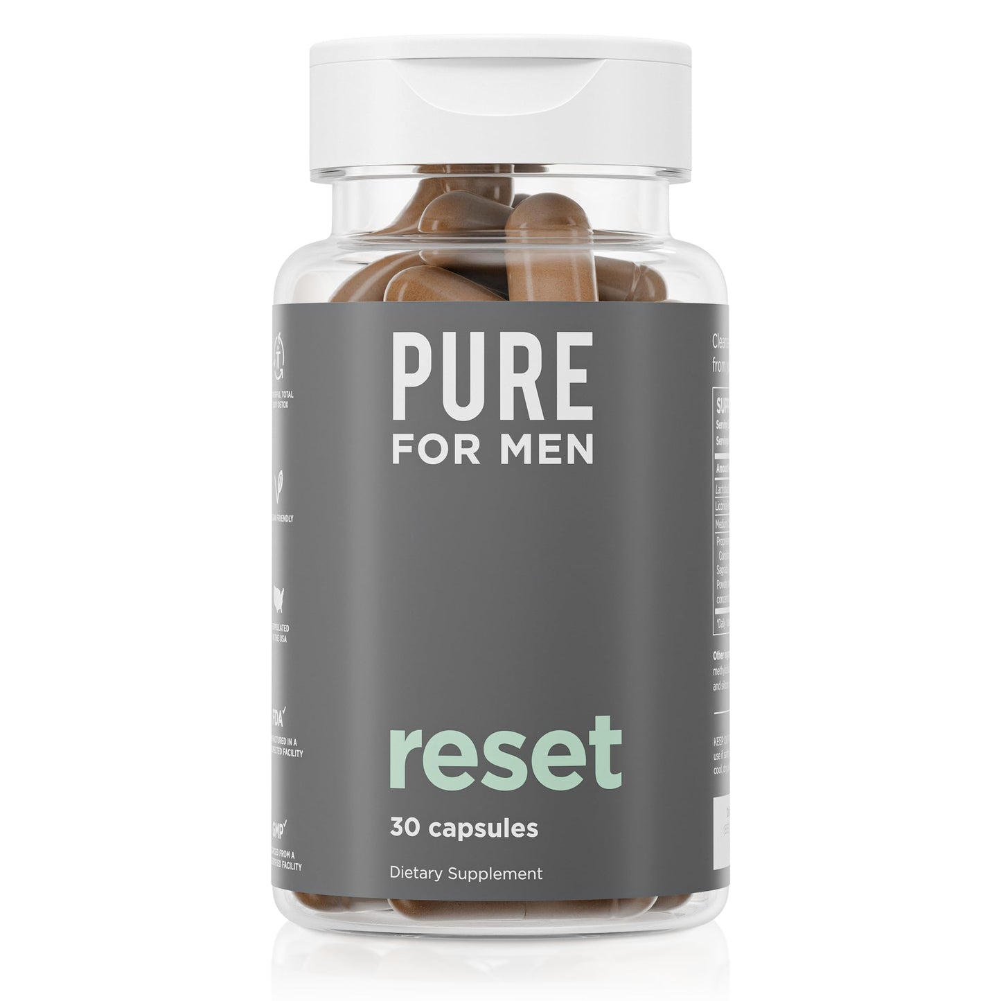 Pure for Men Detox Supplement Reset Capsule, 30 Capsules