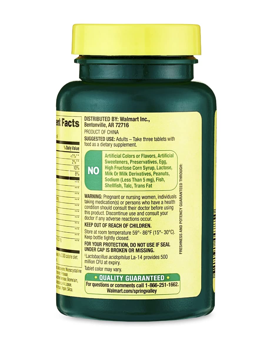 Spring Valley Multi-Enzyme Probiotic 200 Tablets