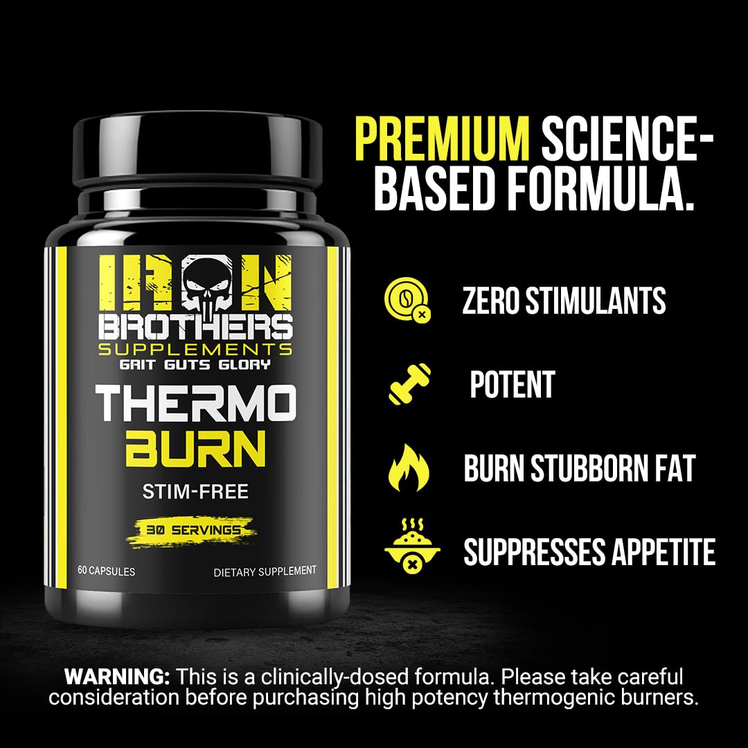 Iron Brothers Supplements Stimulant Free Fat Burner Capsules 60 Count