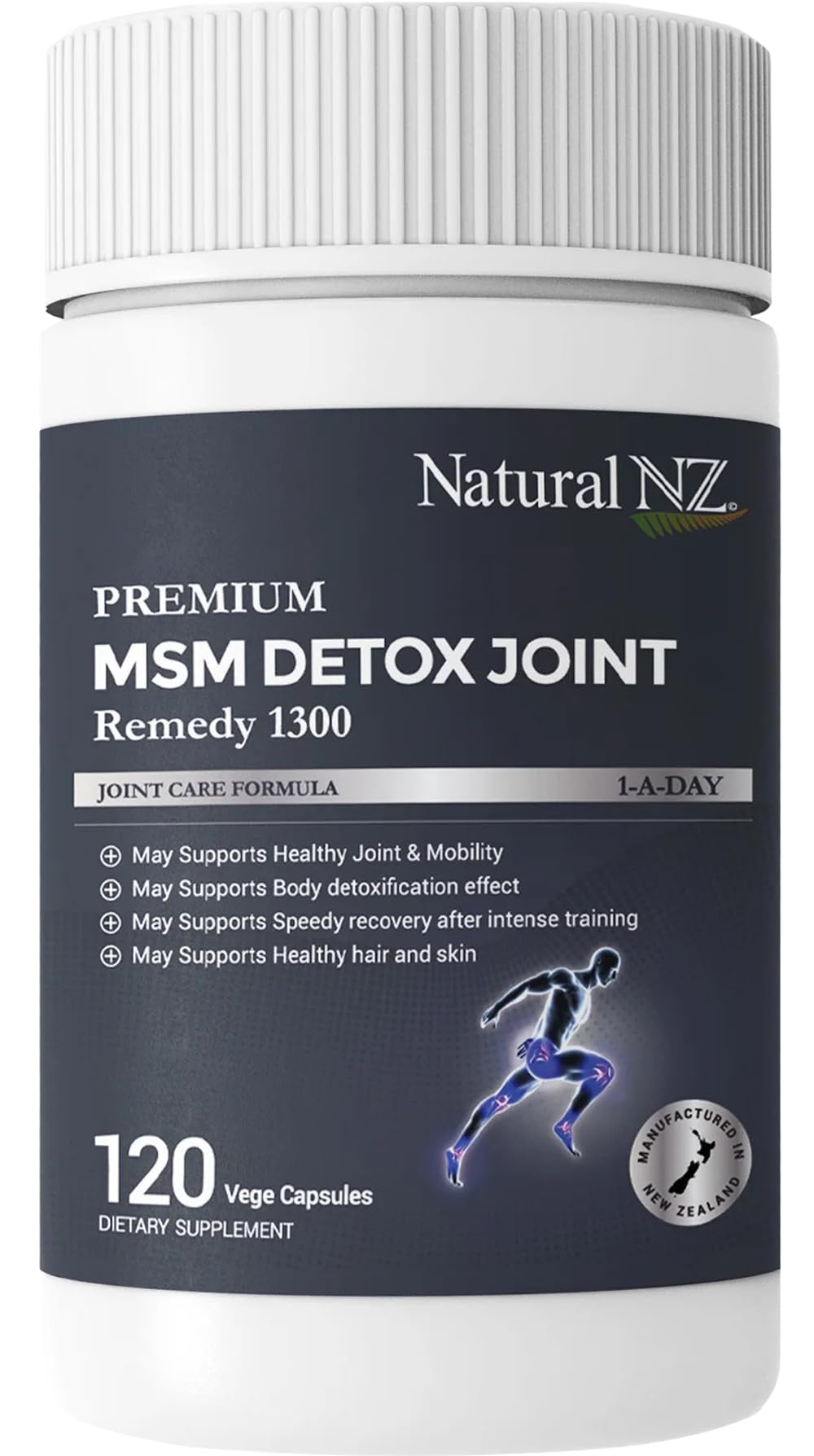 Natural NZ Premium MSM Detox Joint Remedy 1300 120 Capsules