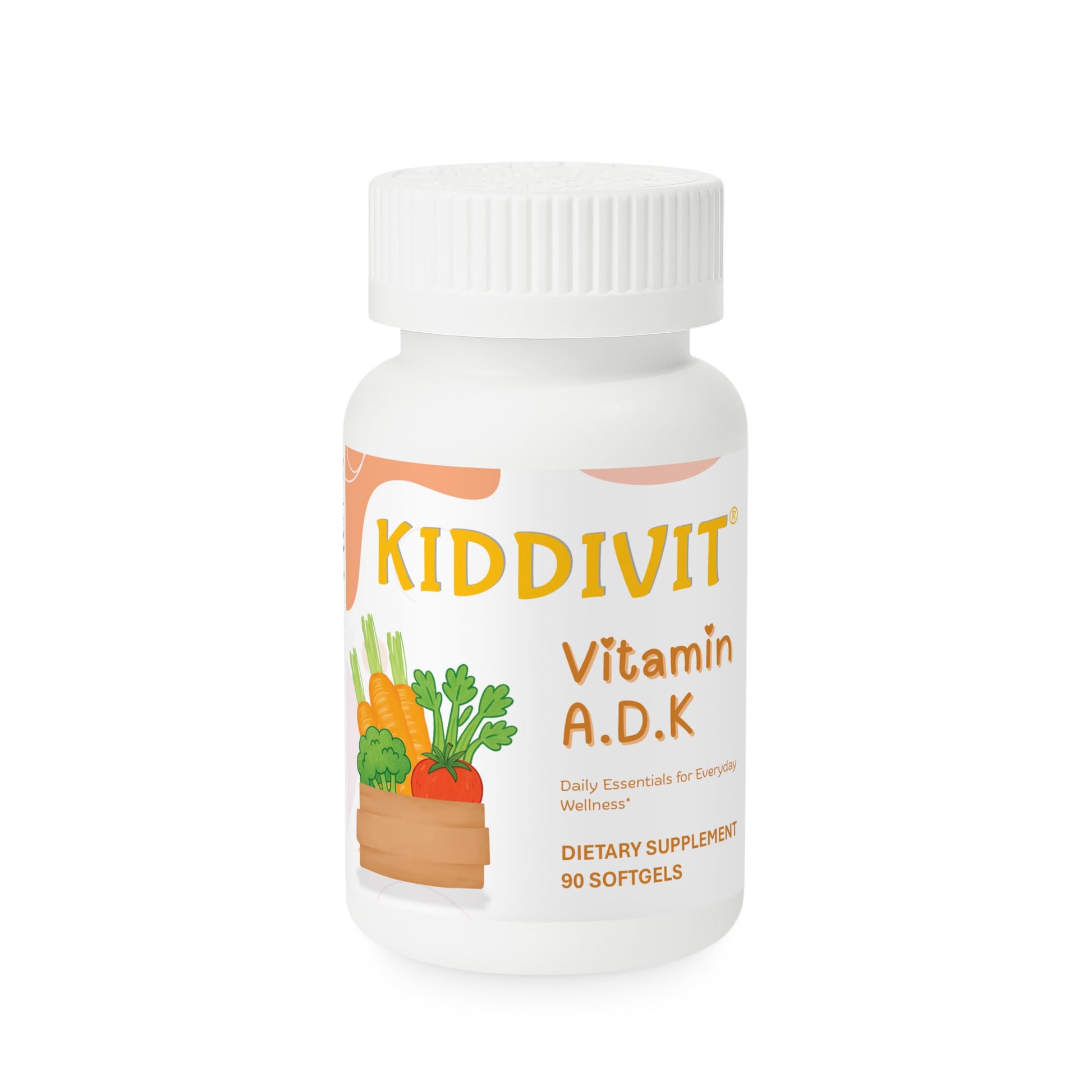 Kiddivit Vitamin A D K Supplement for Kids Softgels, 90 Count