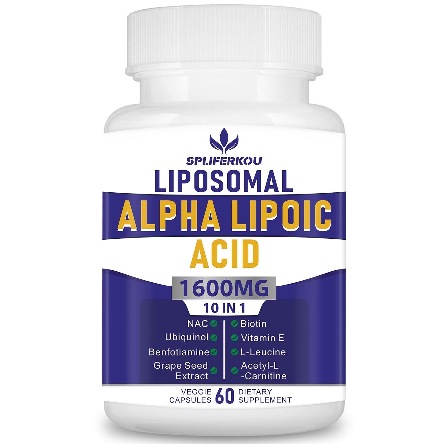 Spliferkou Liposomal Alpha Lipoic Acid 1600mg per Serving Capsules 60