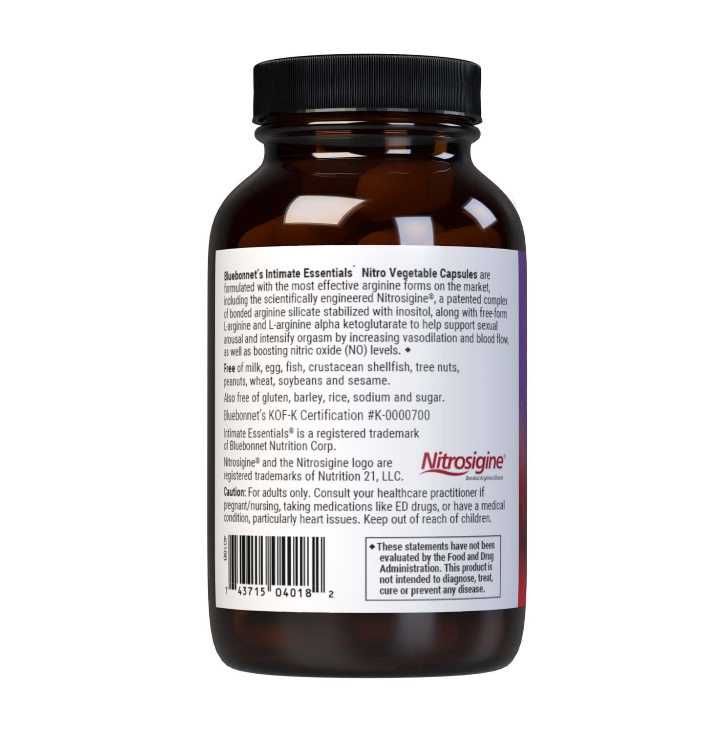 BlueBonnet Intimate Essentials Nitro L-Arginine Sexual Arousal Support Capsules, 60 Count