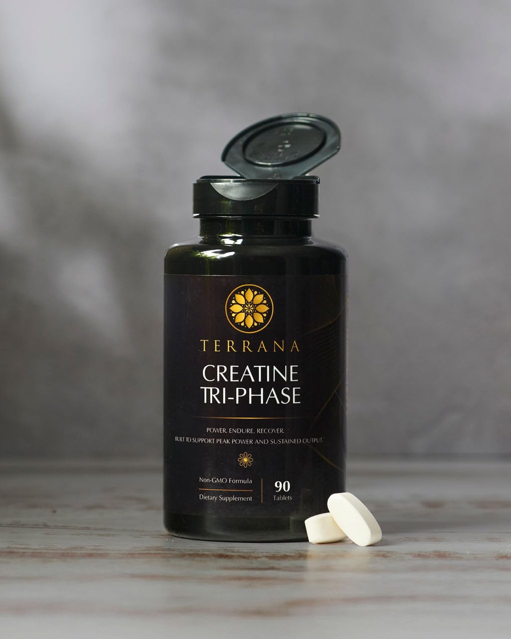Terrana Creatine Tri-Phase – 3-in-1 Creatine Supplement with Monohydrate, AKG & Pyruvate – Tablet, 90 Tablets
