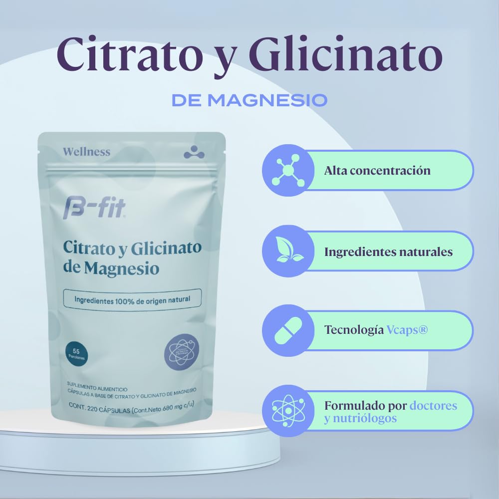 B-fit B Magnesium Glycinate Citrate Capsules, 220