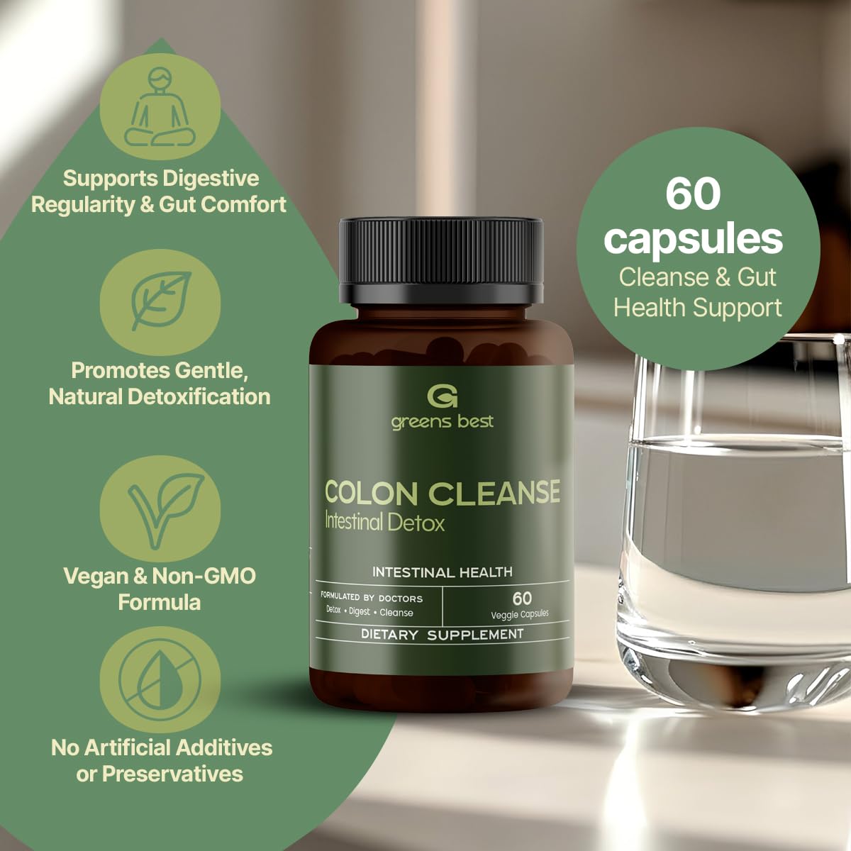 GREEN'S BEST Colon Cleanse Capsules, 60 Count