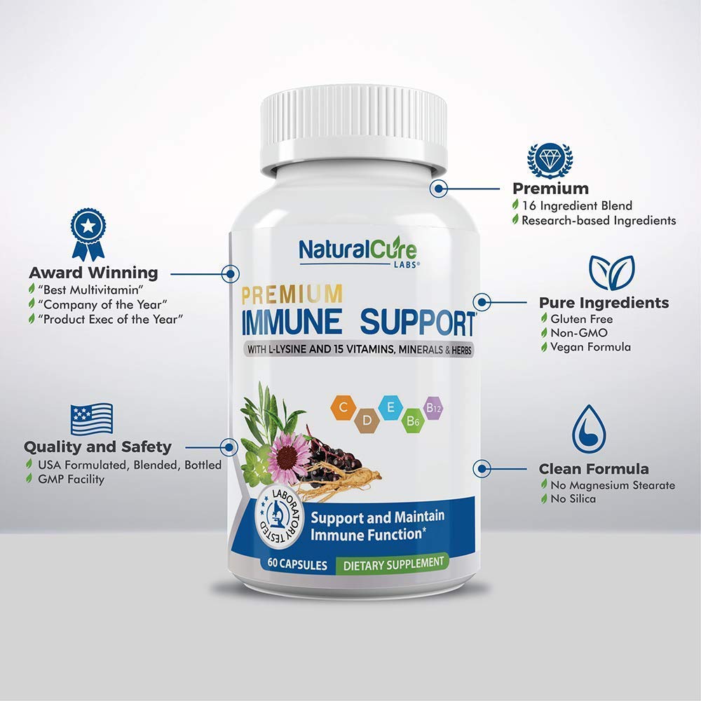 Natural Cure Labs Premium Monolaurin 600mg + Immune Support Capsules, 600-count