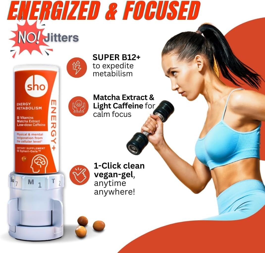 SHO Vegan Energy & Focus Supplements Softgel 60 Count