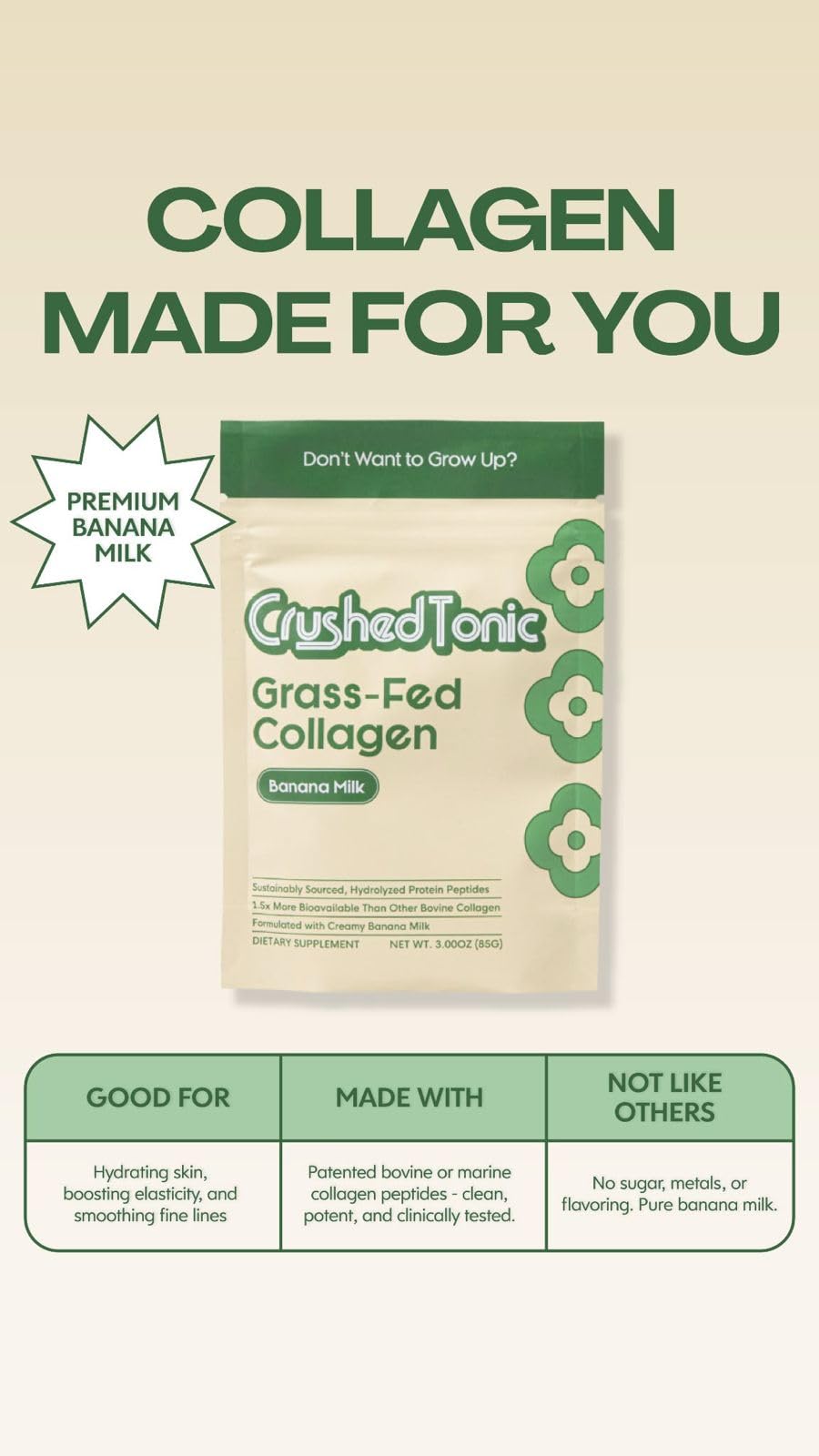 Crushed Tonic Korean Beauty Collagen Powder 1.76 oz