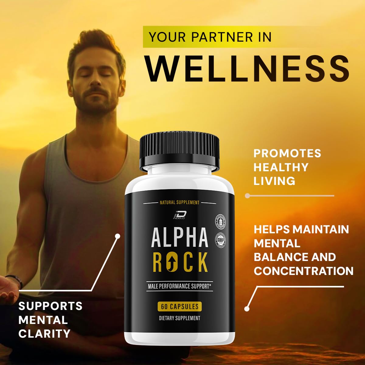 Indelo Alpha Rock for Men Capsules 120 Capsules