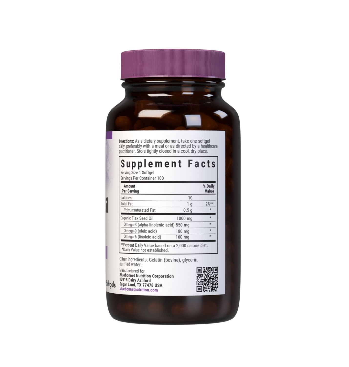 BlueBonnet Flaxseed Oil Softgel 1000 mg, 100 Count