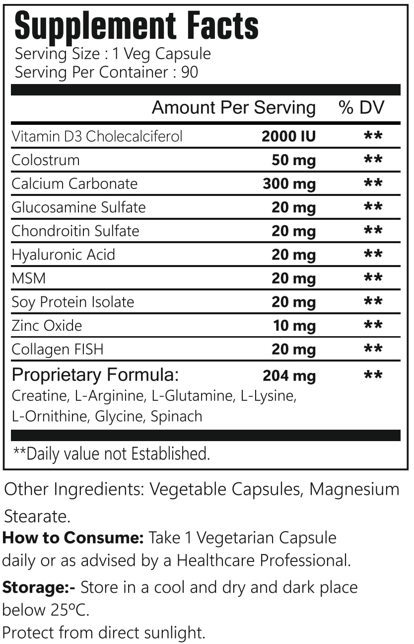 VitaCosmoX Height Growth Joint Support Complex Capsules, 90 Count