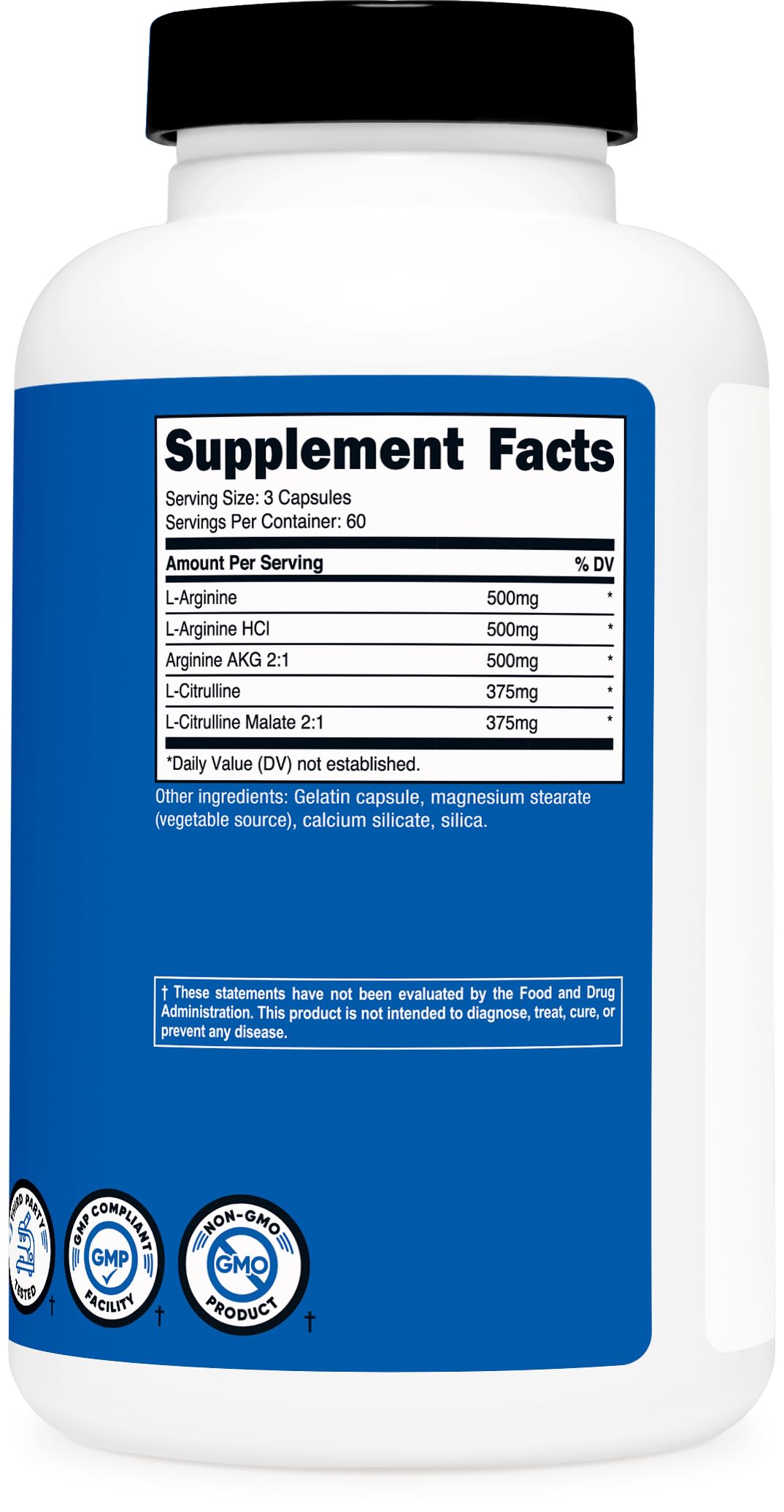 Nutricost Nitric Oxide Booster 2250mg Capsules, 180 Count