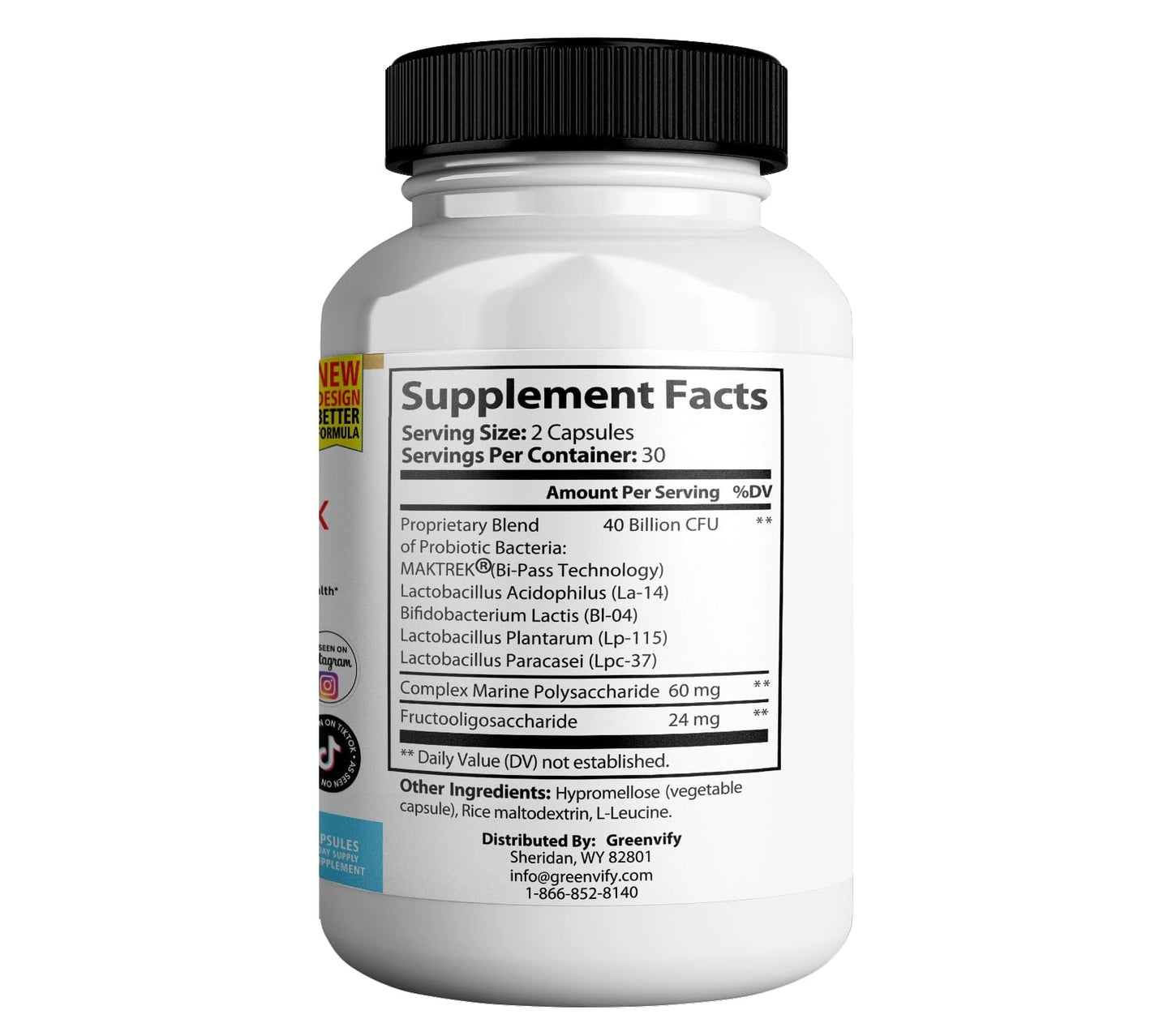 GREENVIFY DentimPure Max Extra Strength Probiotic Supplement with 40 Billion CFU, 240 Capsules