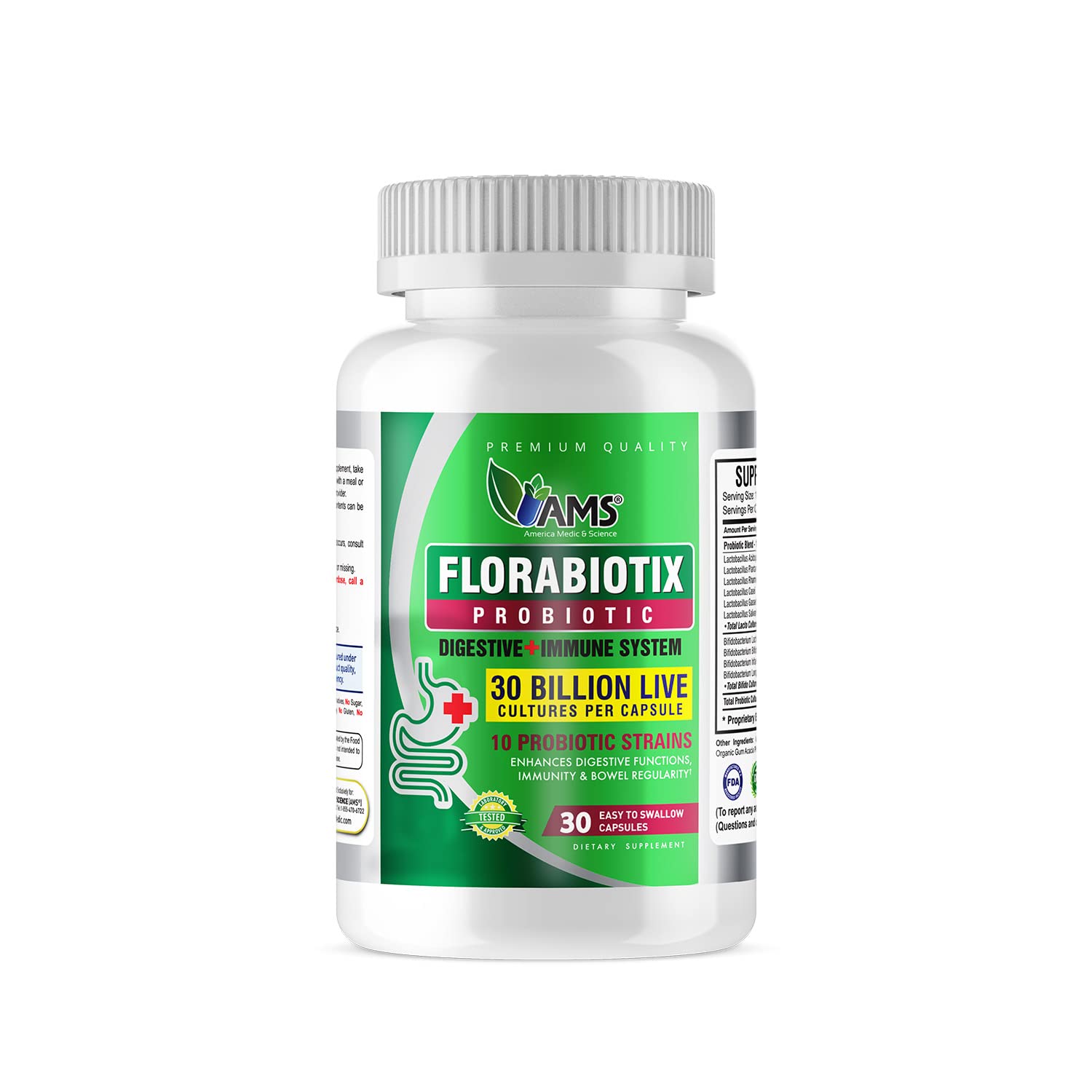 America Medic & Science Florabiotix Probiotic Capsule, 30 Count