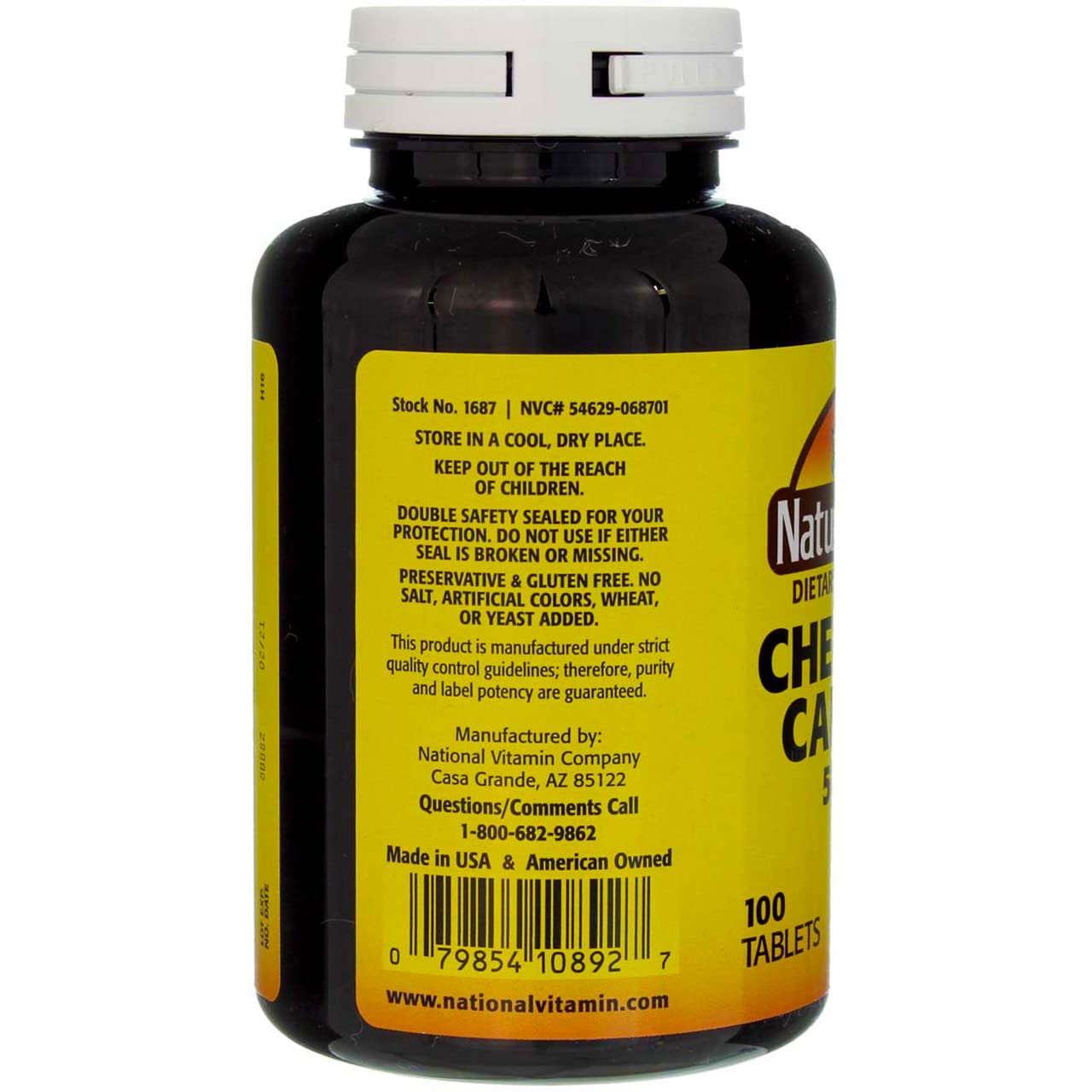Nature's Blend Calcium Chewable Bavarian Cream 500 mg, 100 Tablets