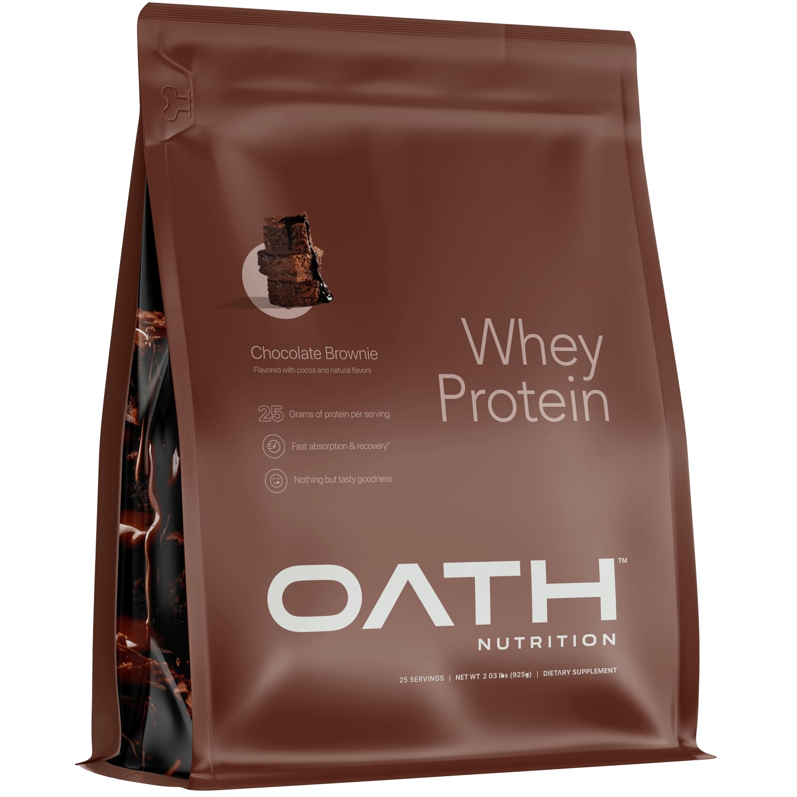Oath Nutrition Whey Protein Powder Chocolate Brownie, 32 Servings, 2 lb