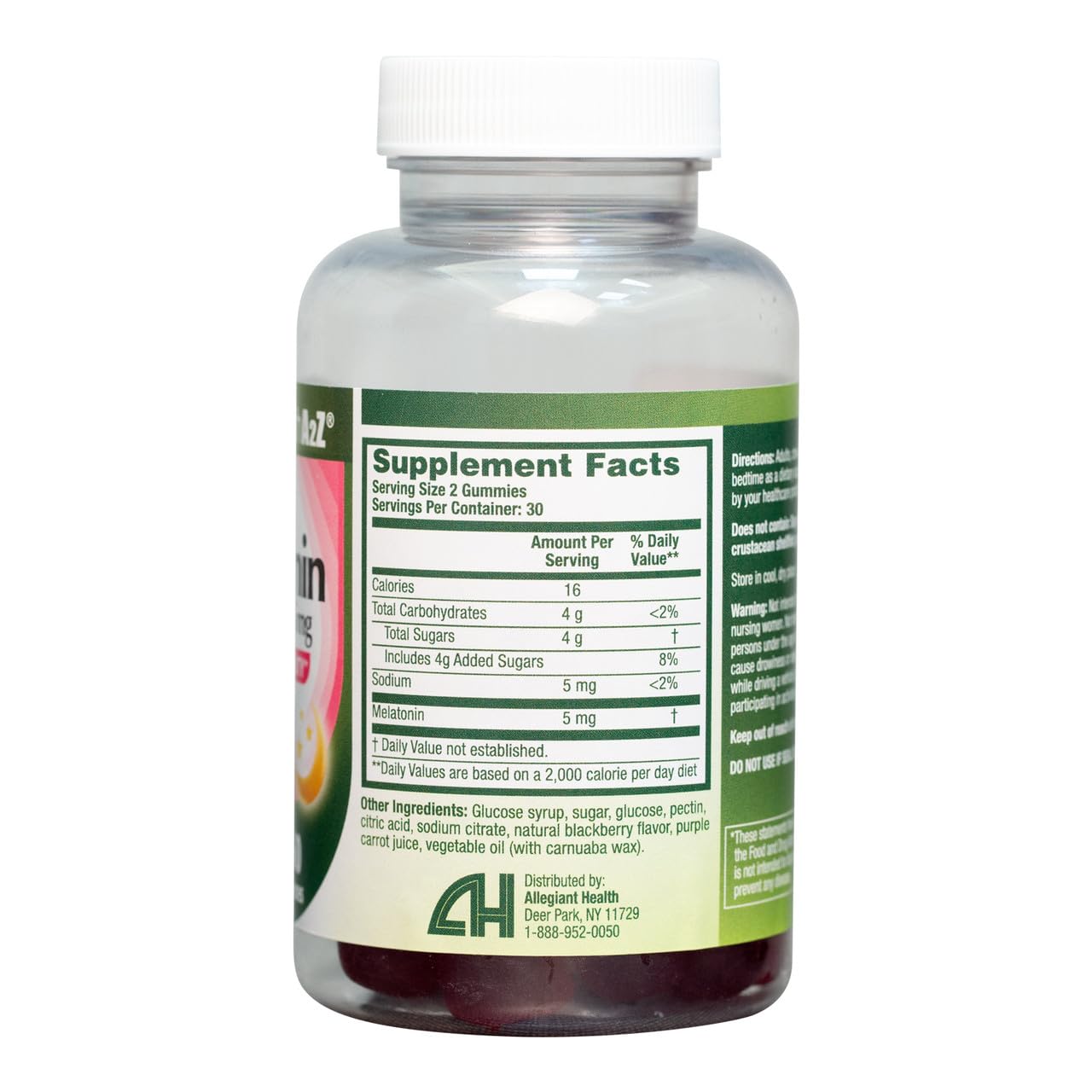 NutraA2Z Melatonin (Sleep) 2.5mg Gummy, 60 Gummies