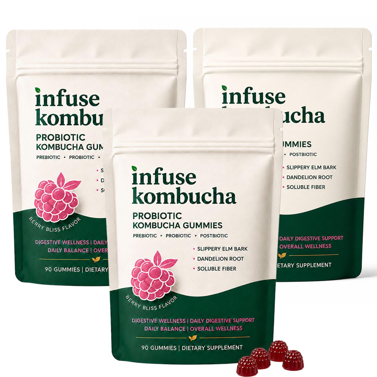 Infuse Kombucha Probiotic Kombucha Gummies, 90 Gummies