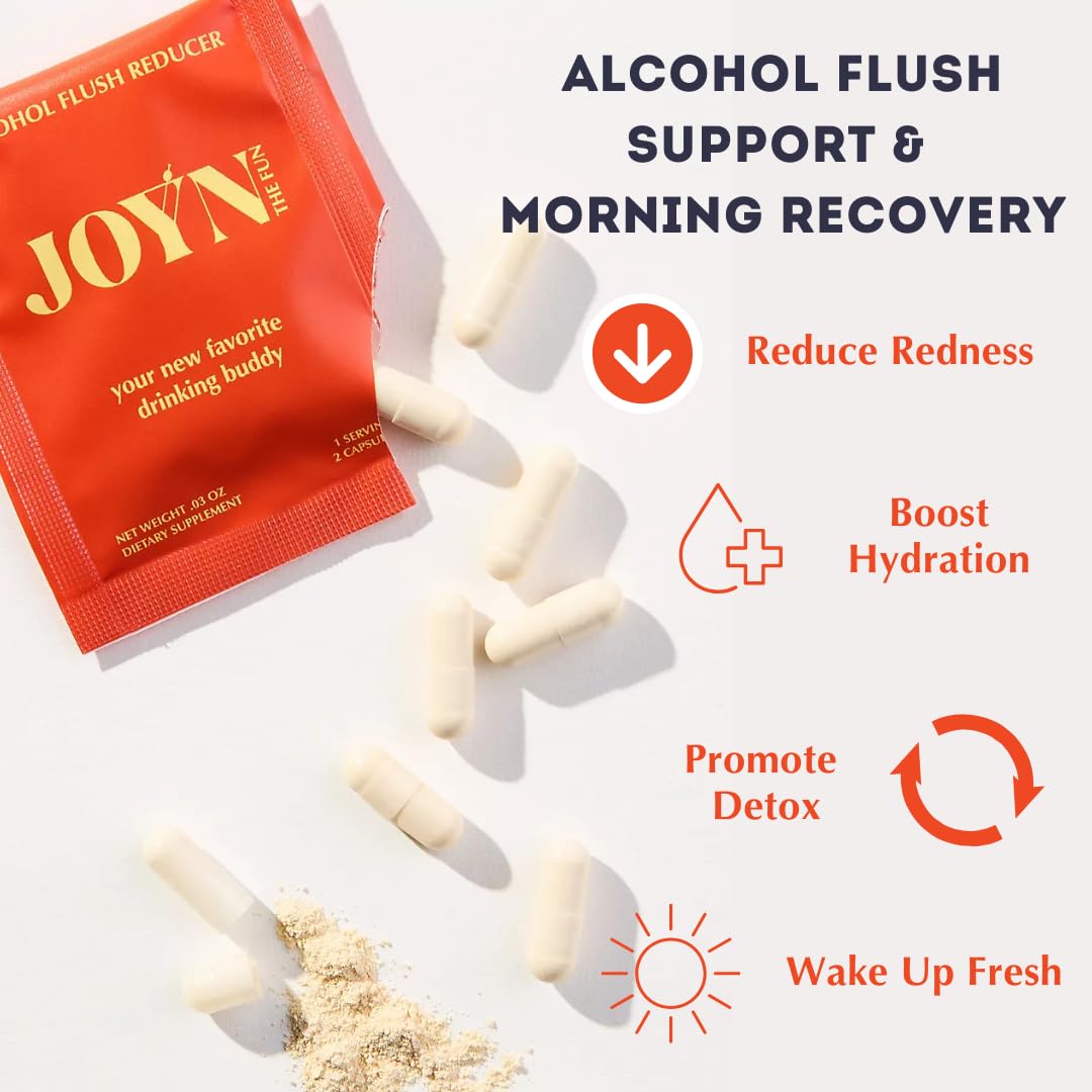 JOYN Alcohol Flush & Asian Glow Relief, Morning Recovery, Liver Support Capsules, 20 Count