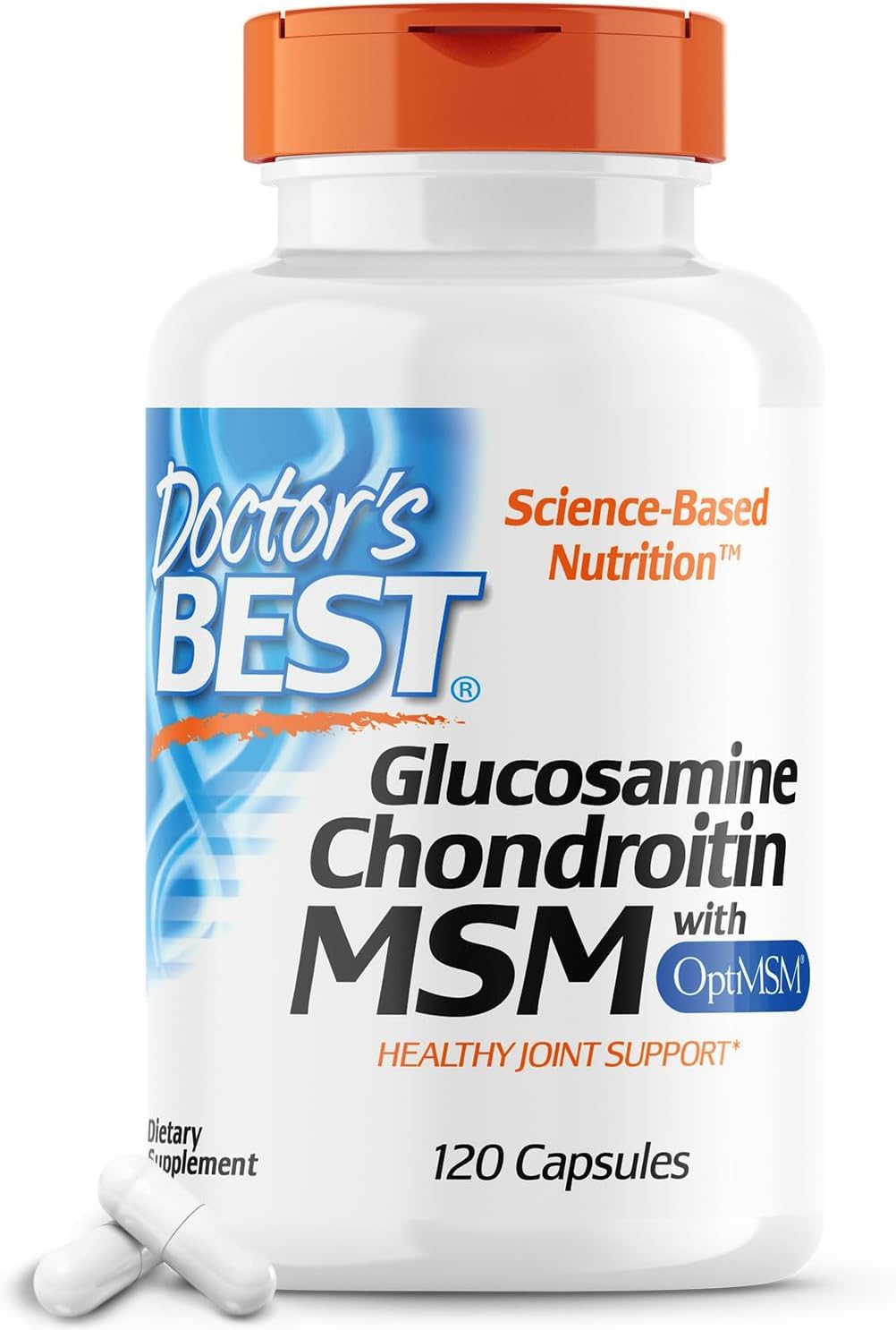 Doctor's BEST Glucosamine Chondroitin MSM with OptiMSM Capsules, 119 Count
