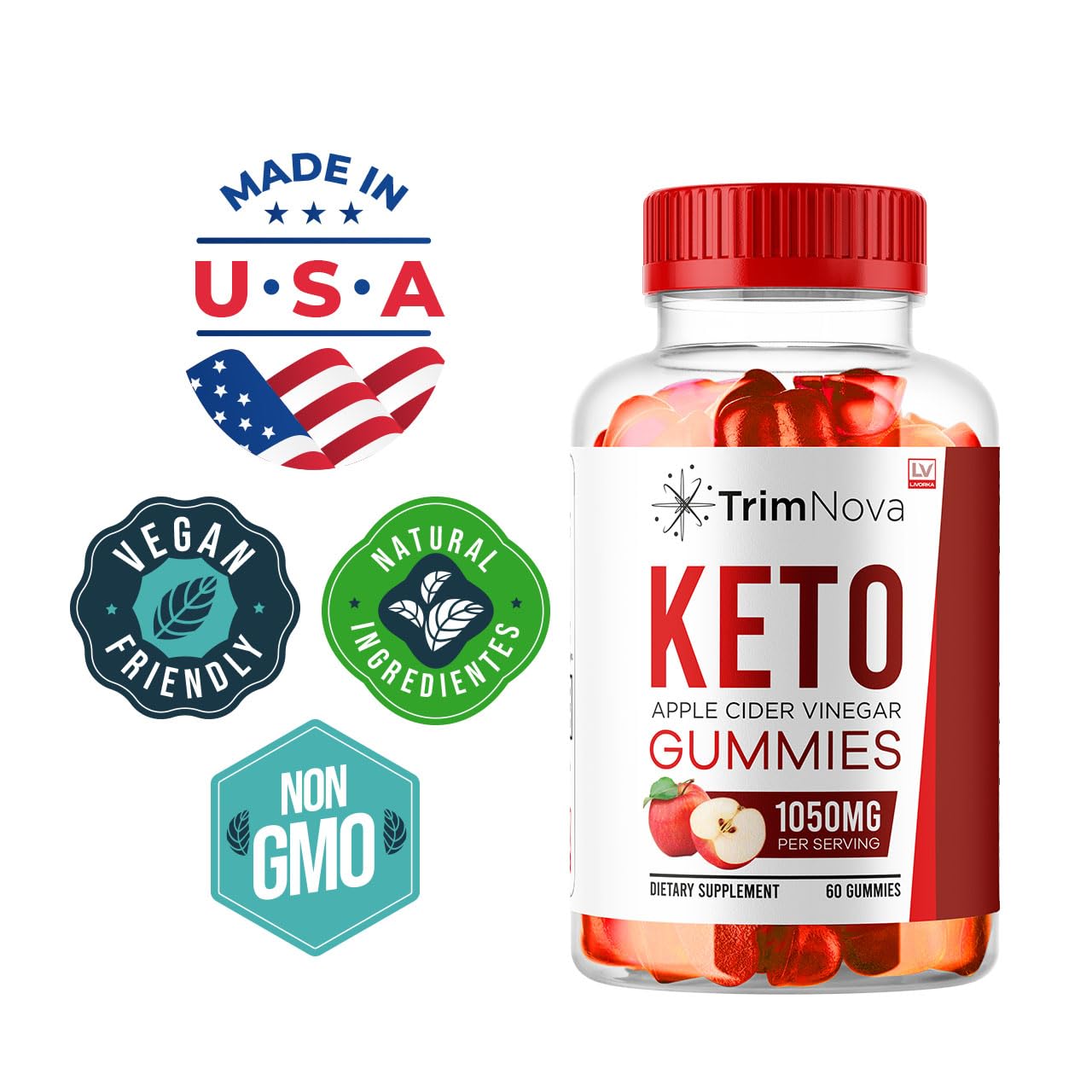 LIVORKA TrimNova Keto ACV Gummies 60 Gummies