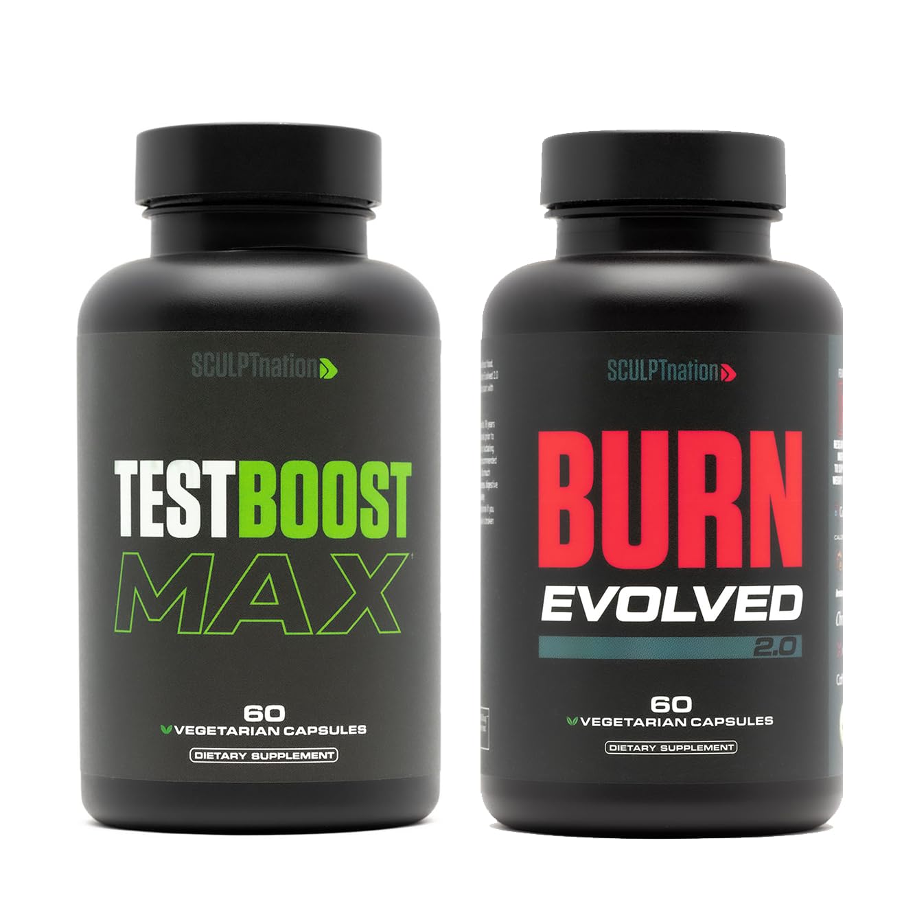 Sculpt Nation T-Boost Max and Burn Evolved Testosterone Booster and Metabolism Support, 120 Capsules