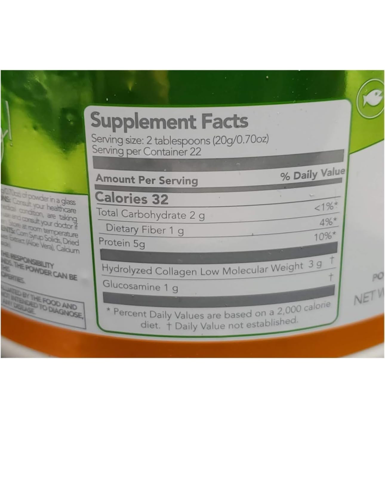 Generic Hydrolyzed Collagen Lemon Flavor Powder 15.87 Ounces