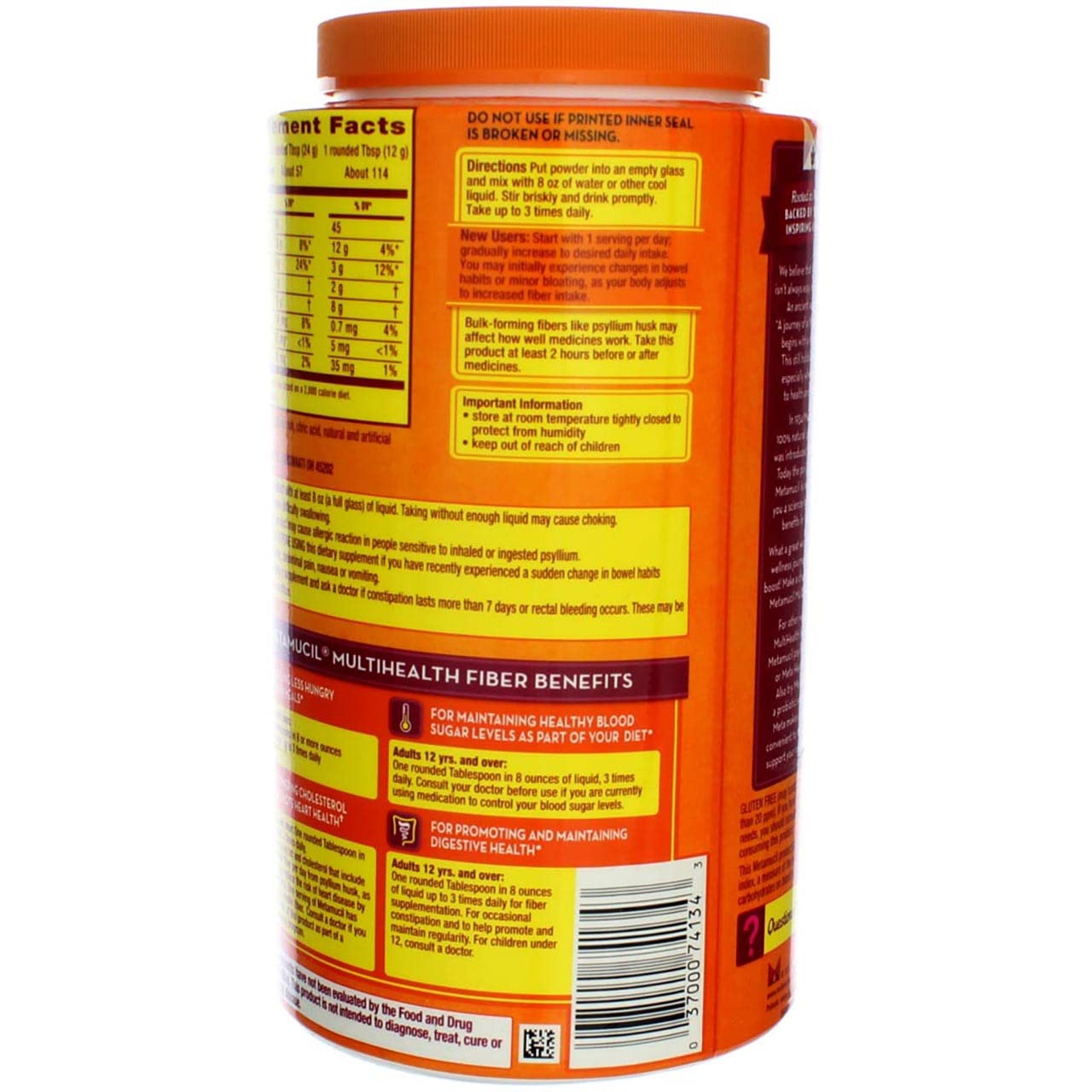 Metamucil Psyllium Fiber Supplement Powder 289.2