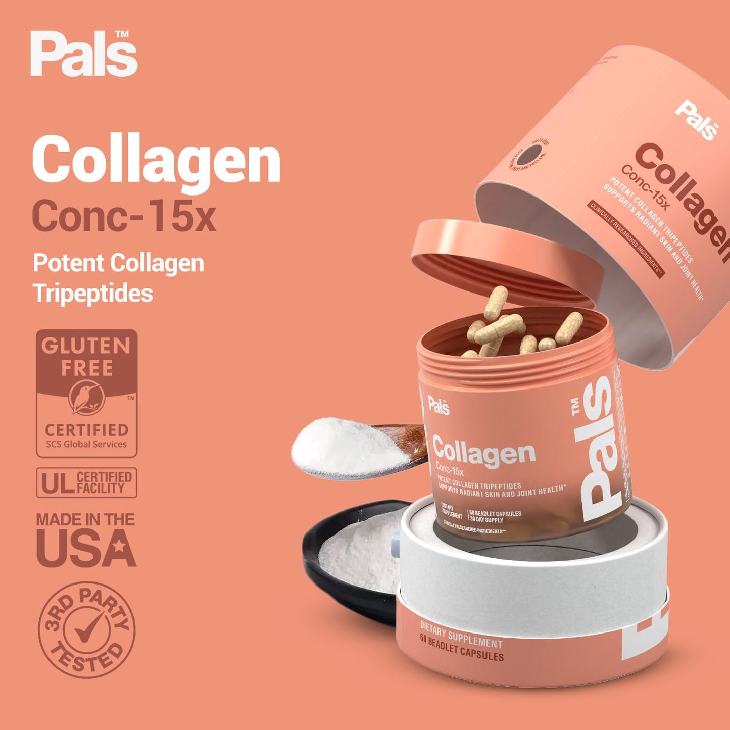 PALS Marine Collagen Peptides Capsules, 60 Count